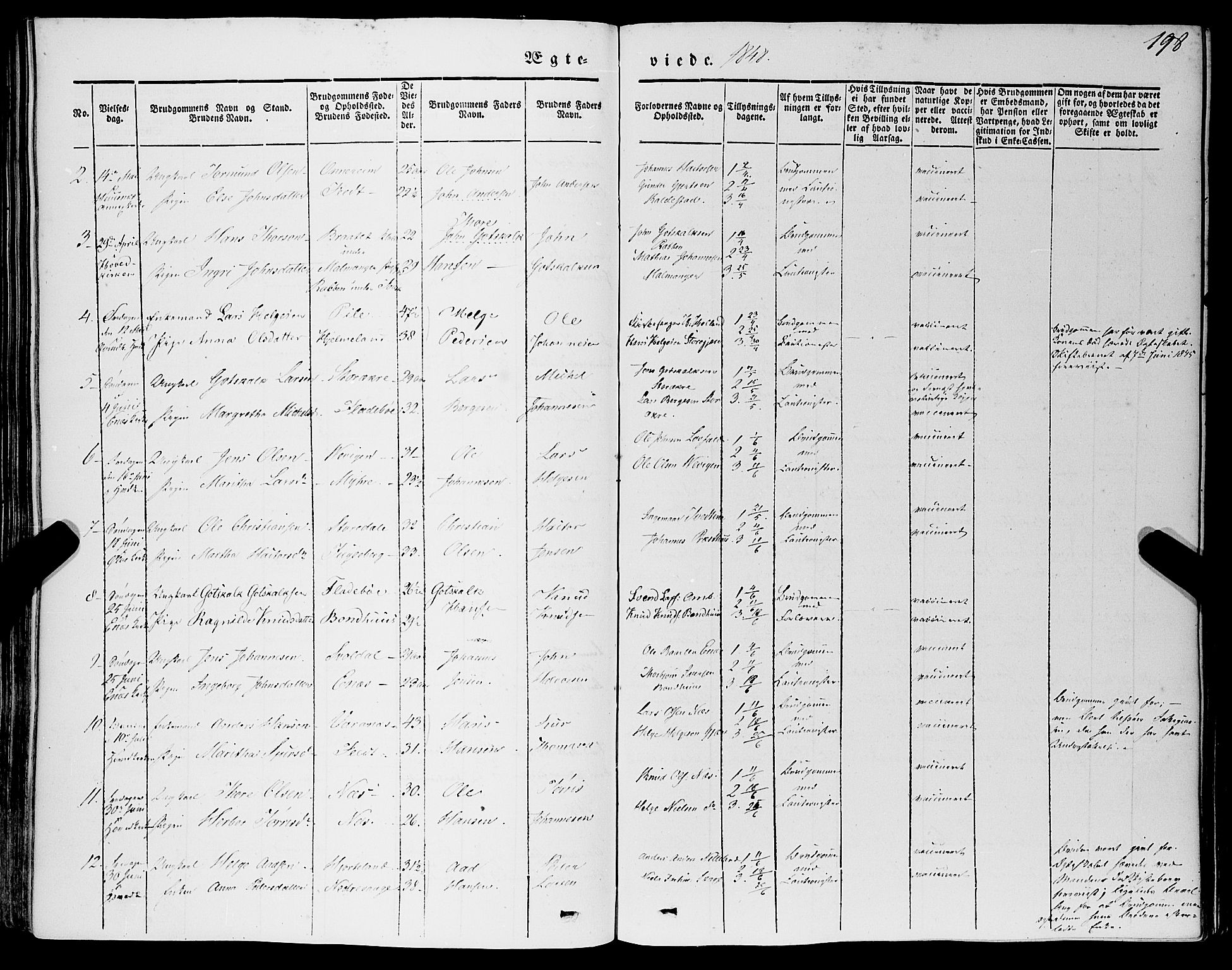 Kvinnherad sokneprestembete, SAB/A-76401/H/Haa: Parish register (official) no. A 7, 1843-1853, p. 198