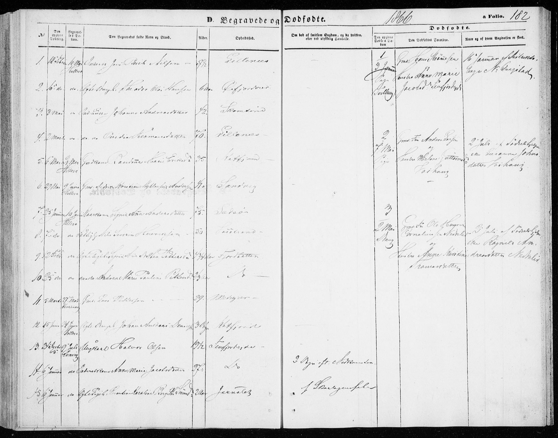 Lenvik sokneprestembete, SATØ/S-1310/H/Ha/Haa/L0009kirke: Parish register (official) no. 9, 1866-1873, p. 182