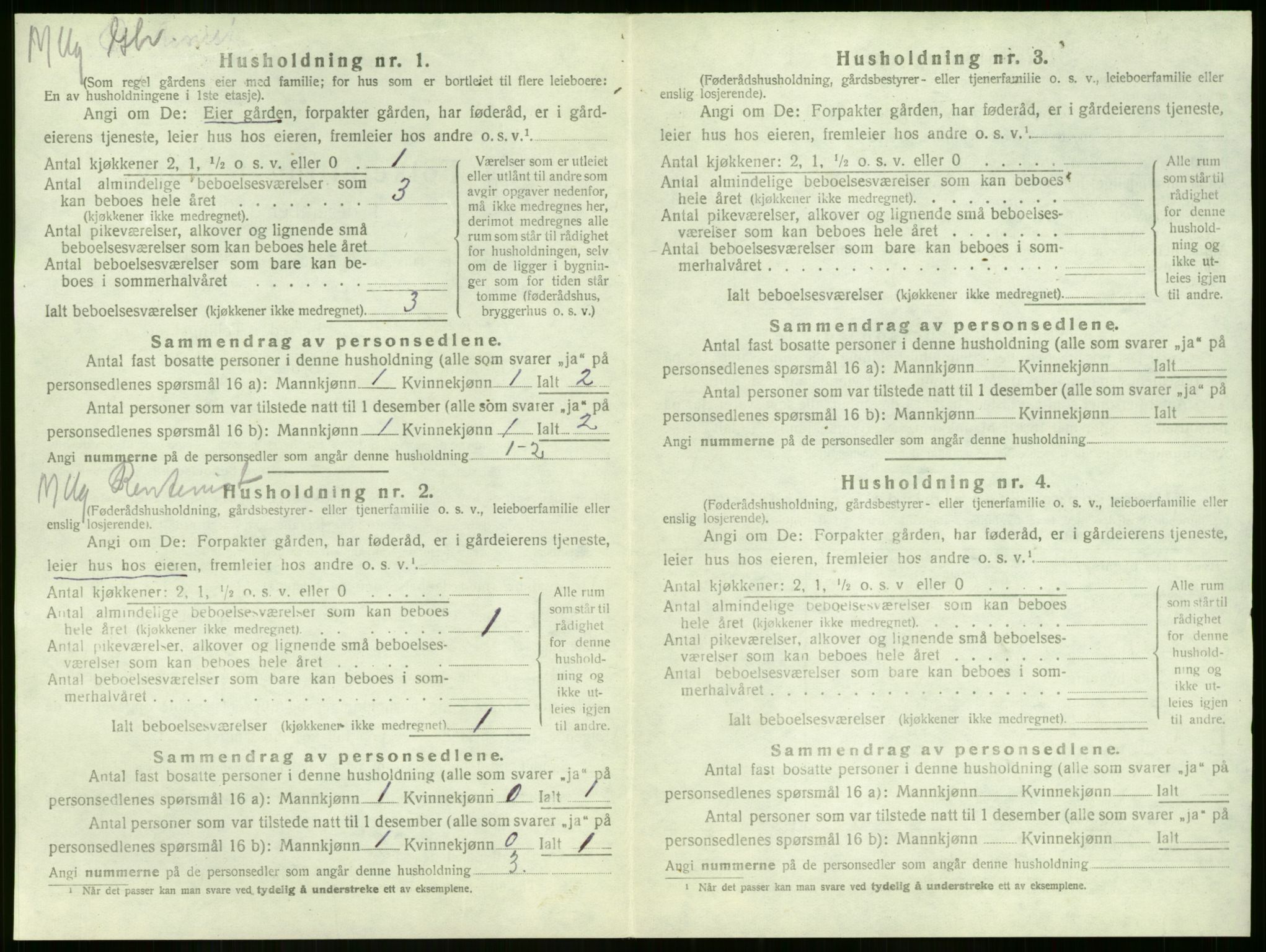 SAKO, 1920 census for Sandeherred, 1920, p. 3587