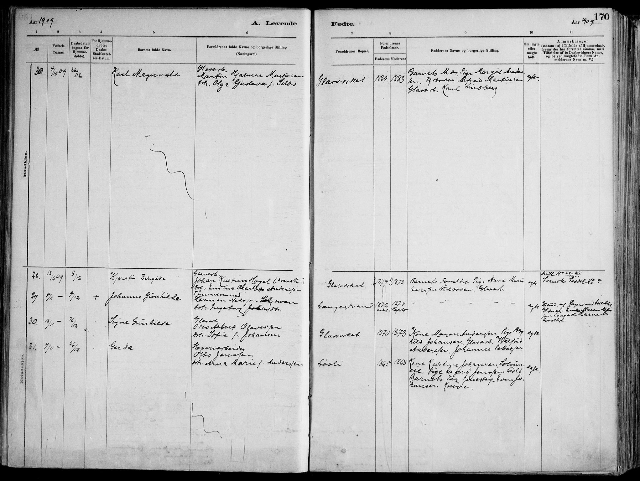 Skoger kirkebøker, AV/SAKO-A-59/F/Fa/L0006: Parish register (official) no. I 6, 1885-1910, p. 170