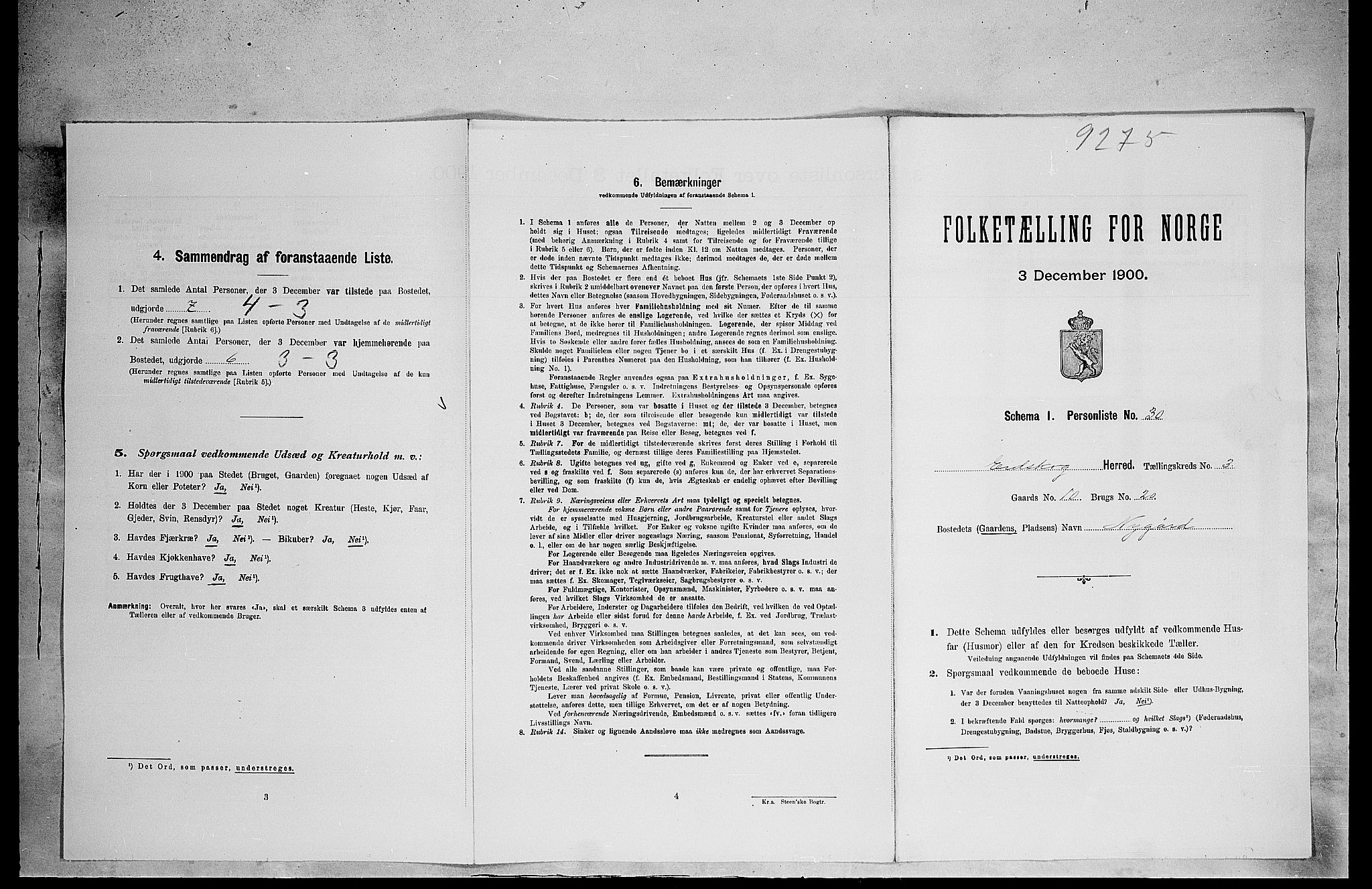 SAH, 1900 census for Eidskog, 1900, p. 485