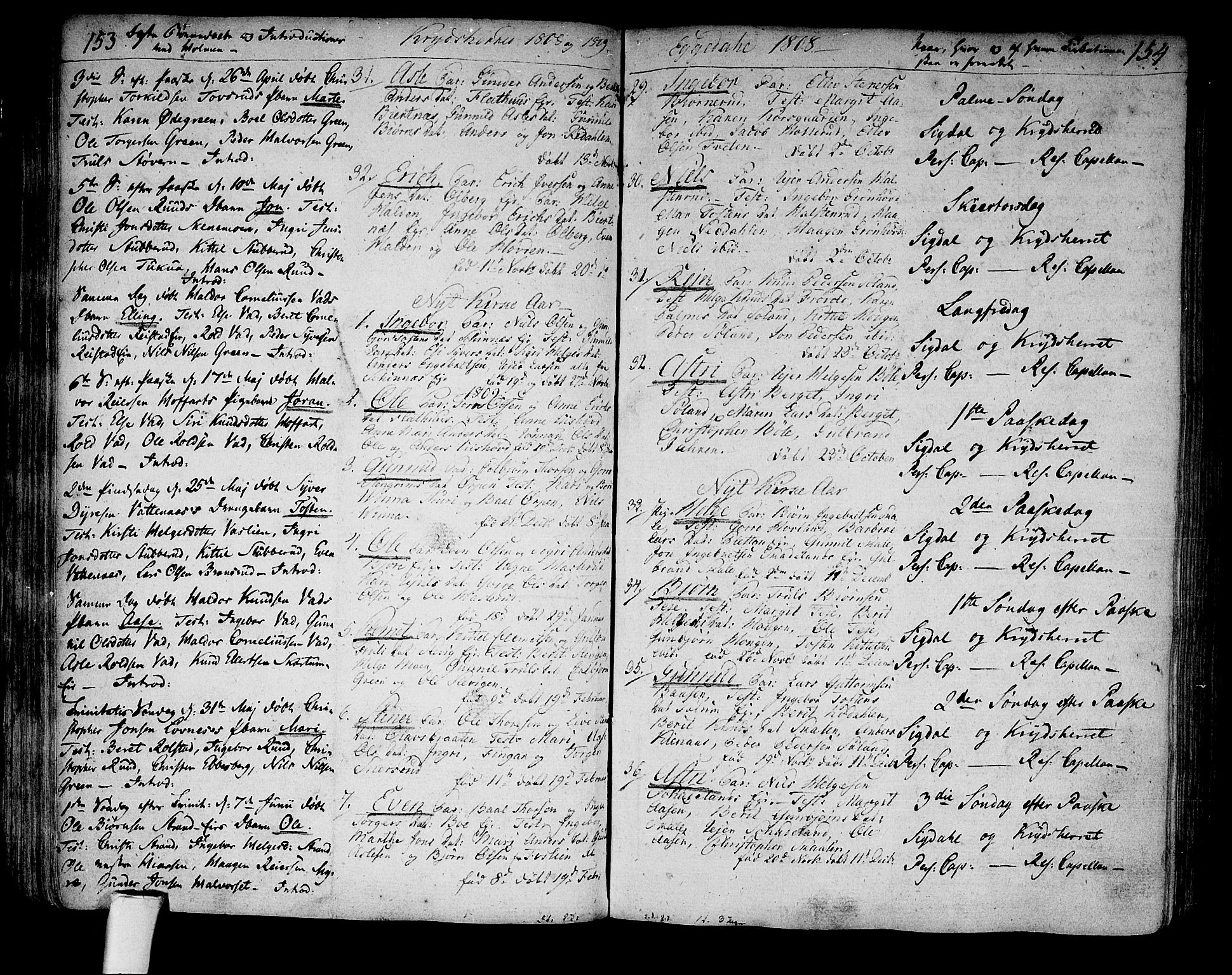 Sigdal kirkebøker, SAKO/A-245/F/Fa/L0003: Parish register (official) no. I 3, 1793-1811, p. 153-154