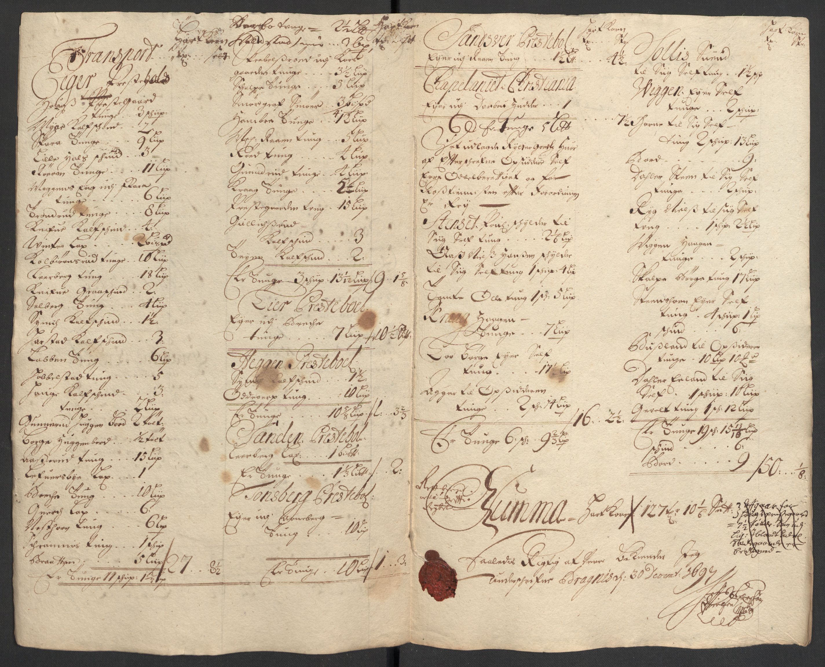 Rentekammeret inntil 1814, Reviderte regnskaper, Fogderegnskap, AV/RA-EA-4092/R30/L1695: Fogderegnskap Hurum, Røyken, Eiker og Lier, 1697, p. 162