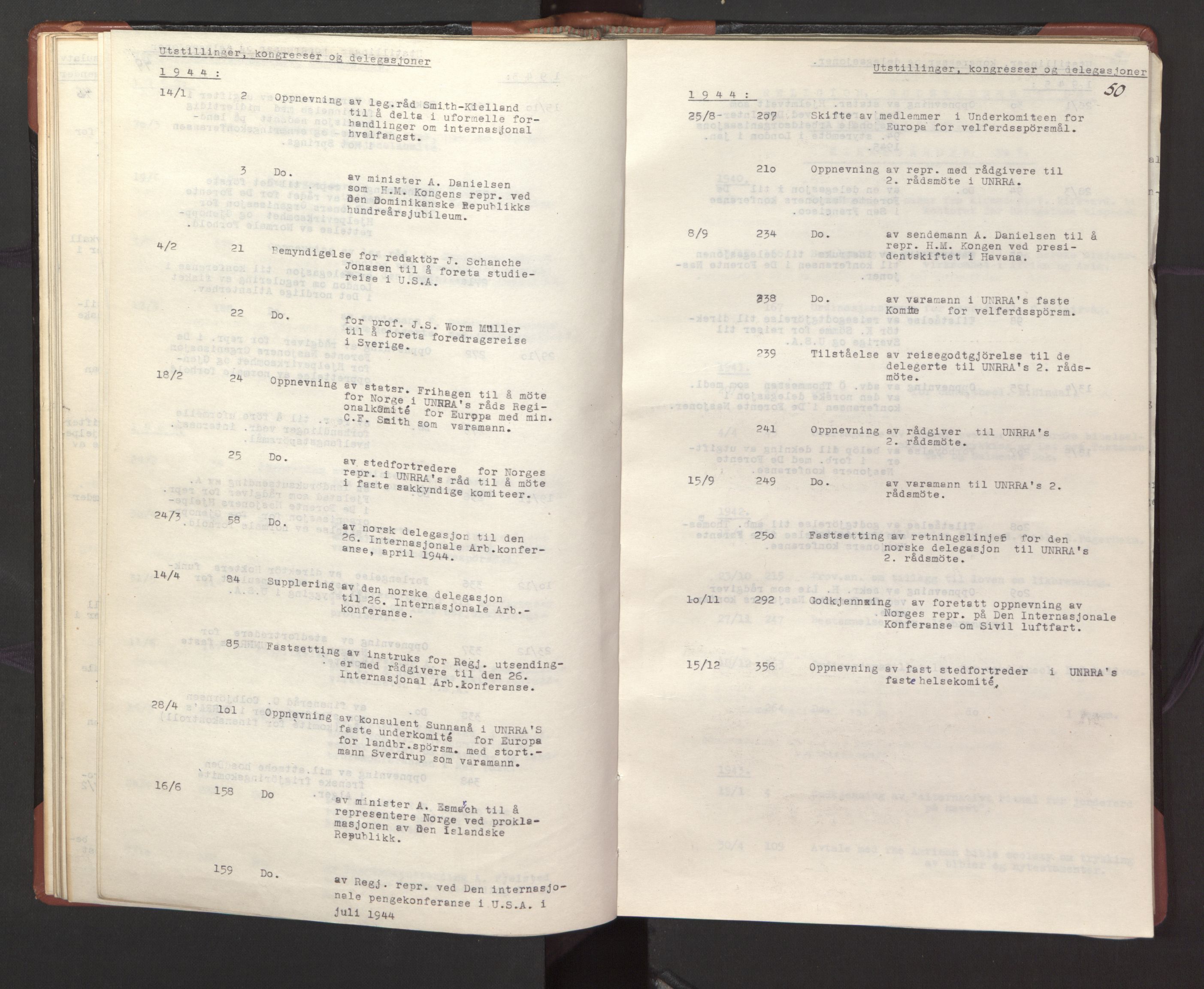 Statsrådssekretariatet, RA/S-1001/A/Ac/L0127: Register 9/4-25/5, 1940-1945, p. 55