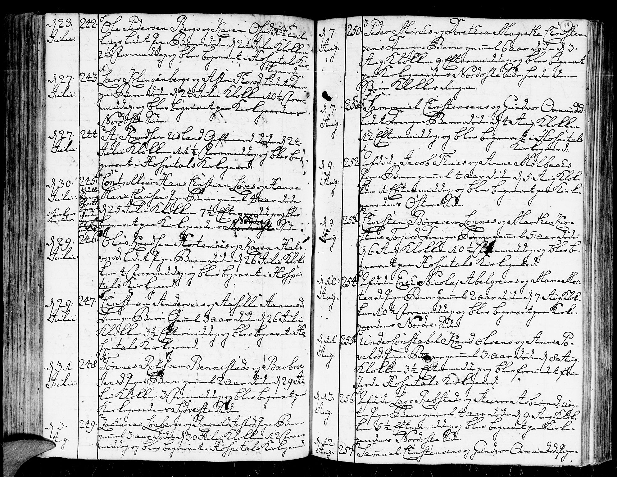 Kristiansand domprosti, SAK/1112-0006/F/Fa/L0004: Parish register (official) no. A 4, 1762-1794, p. 114