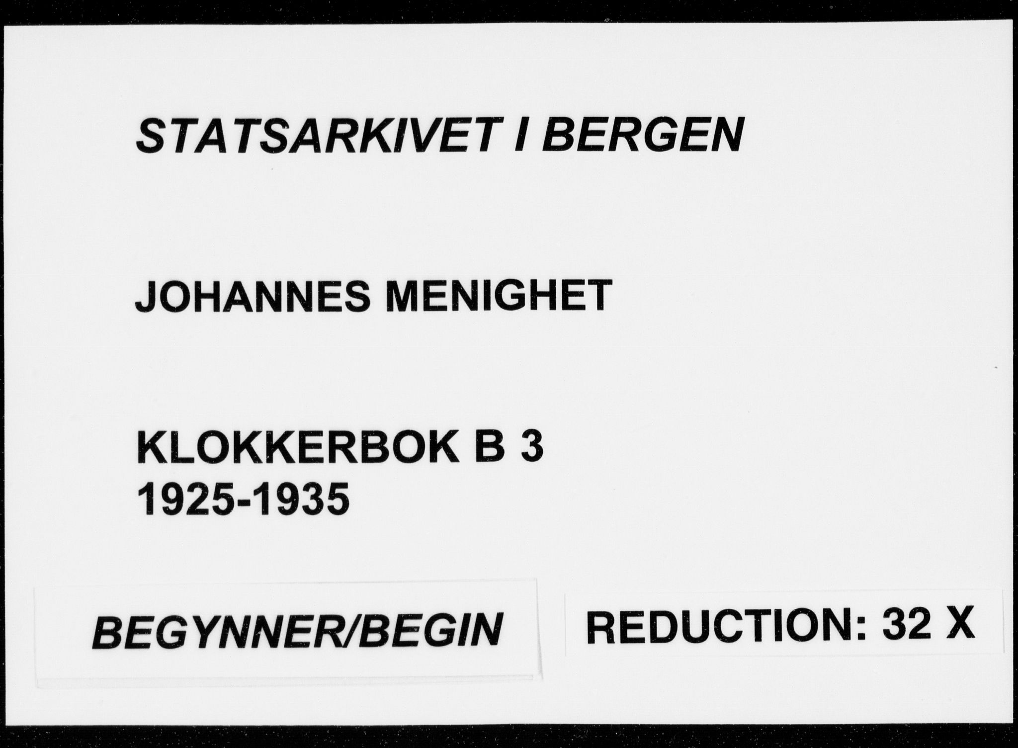 Johanneskirken sokneprestembete, SAB/A-76001/H/Hab: Parish register (copy) no. B  3, 1925-1935