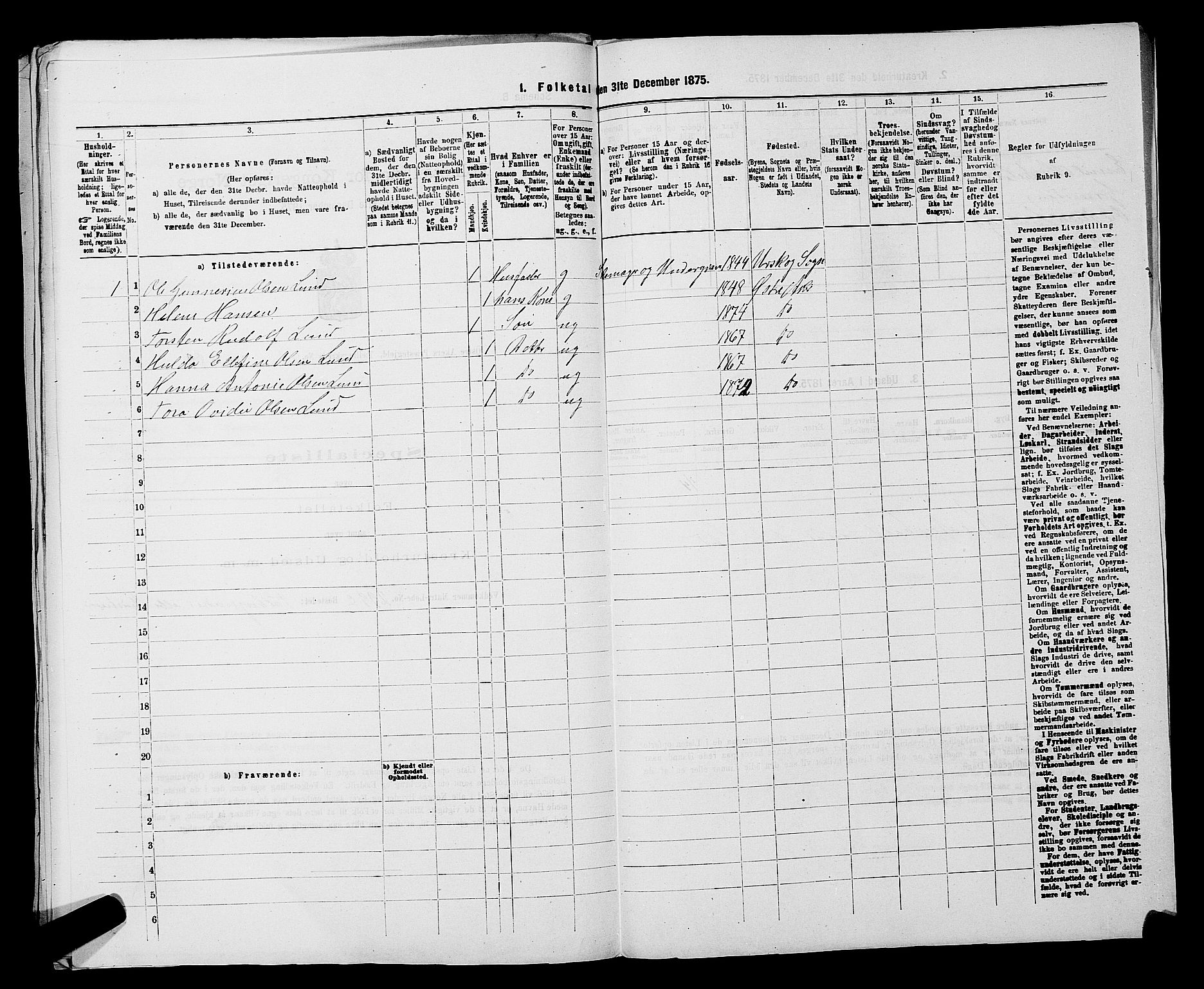 RA, 1875 census for 0218bP Østre Aker, 1875, p. 3445