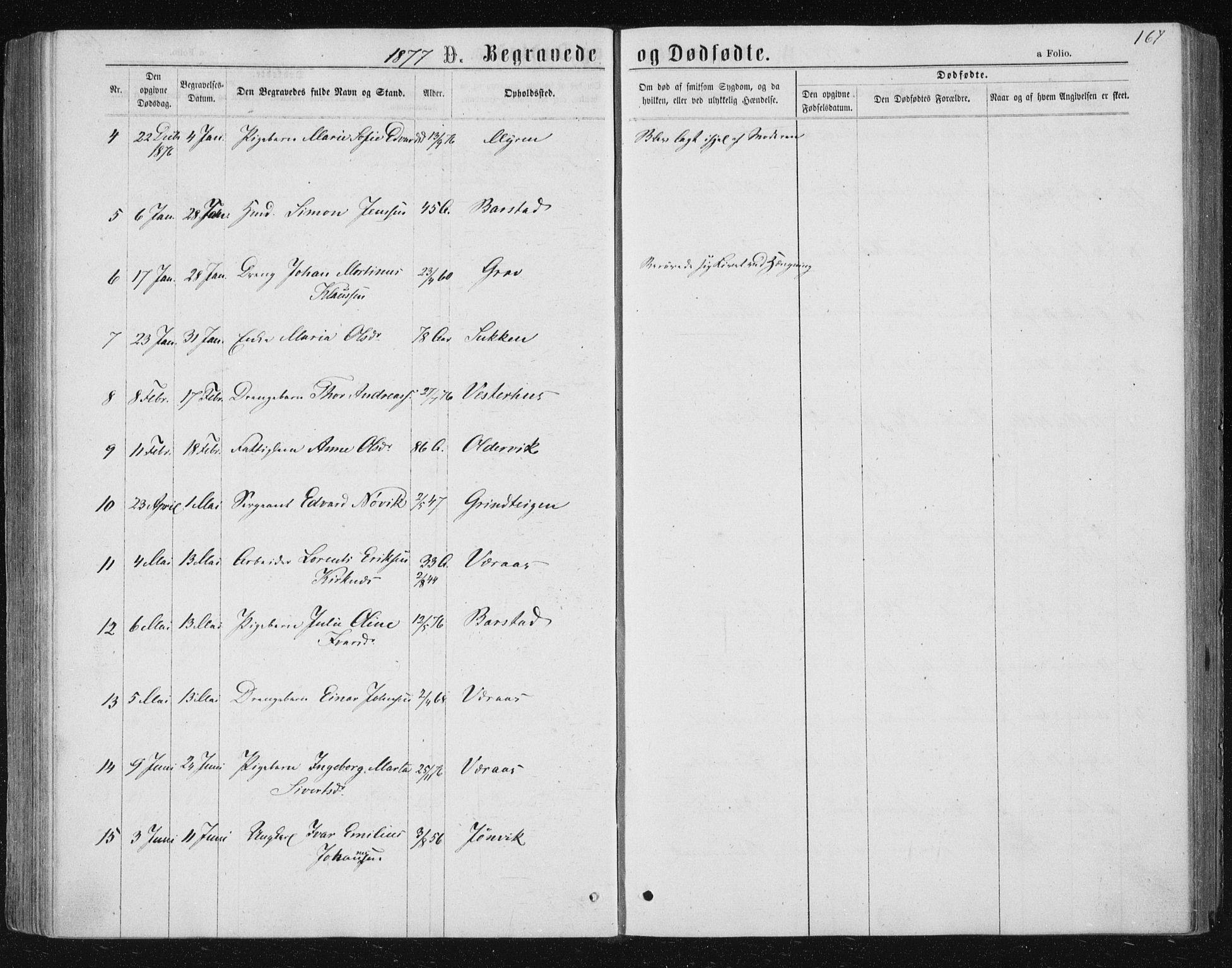 Ministerialprotokoller, klokkerbøker og fødselsregistre - Nord-Trøndelag, SAT/A-1458/722/L0219: Parish register (official) no. 722A06, 1868-1880, p. 167