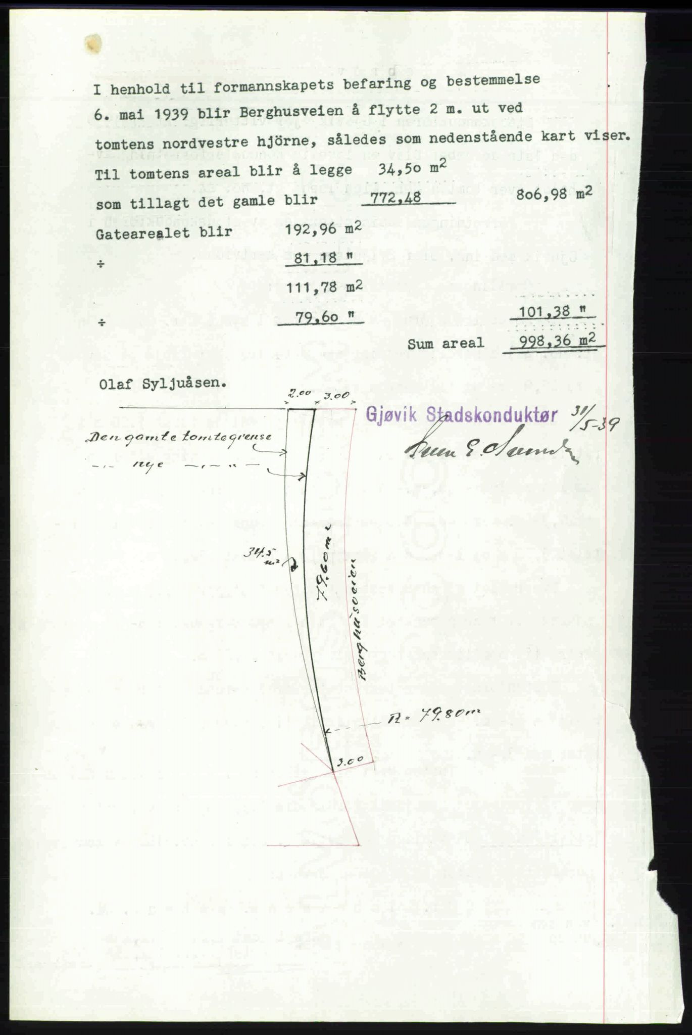 Toten tingrett, SAH/TING-006/H/Hb/Hbc/L0006: Mortgage book no. Hbc-06, 1939-1939, Diary no: : 1611/1939