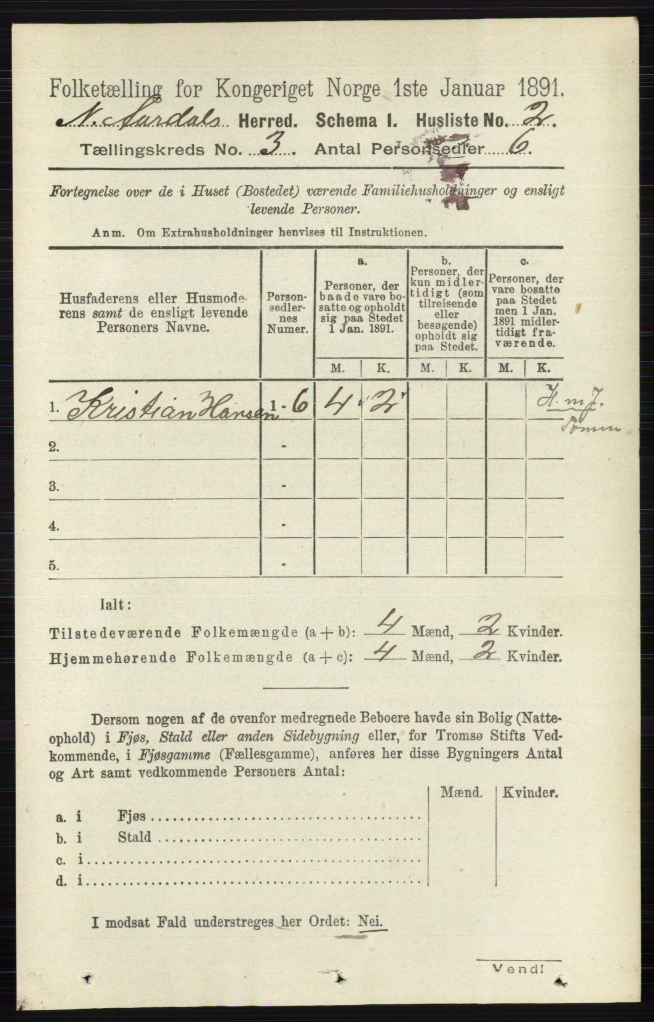 RA, 1891 census for 0542 Nord-Aurdal, 1891, p. 916