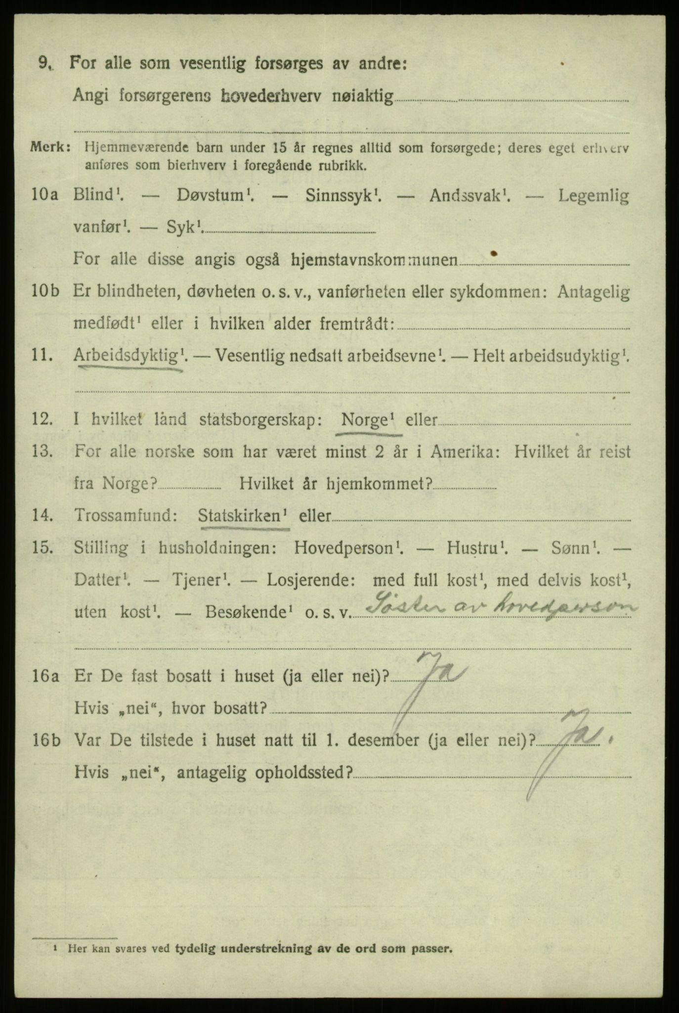 SAB, 1920 census for Selje, 1920, p. 1876