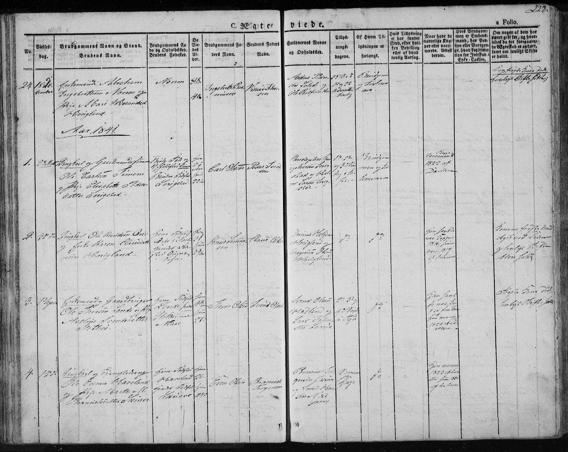 Lye sokneprestkontor, AV/SAST-A-101794/001/30BA/L0004: Parish register (official) no. A 4, 1826-1841, p. 228