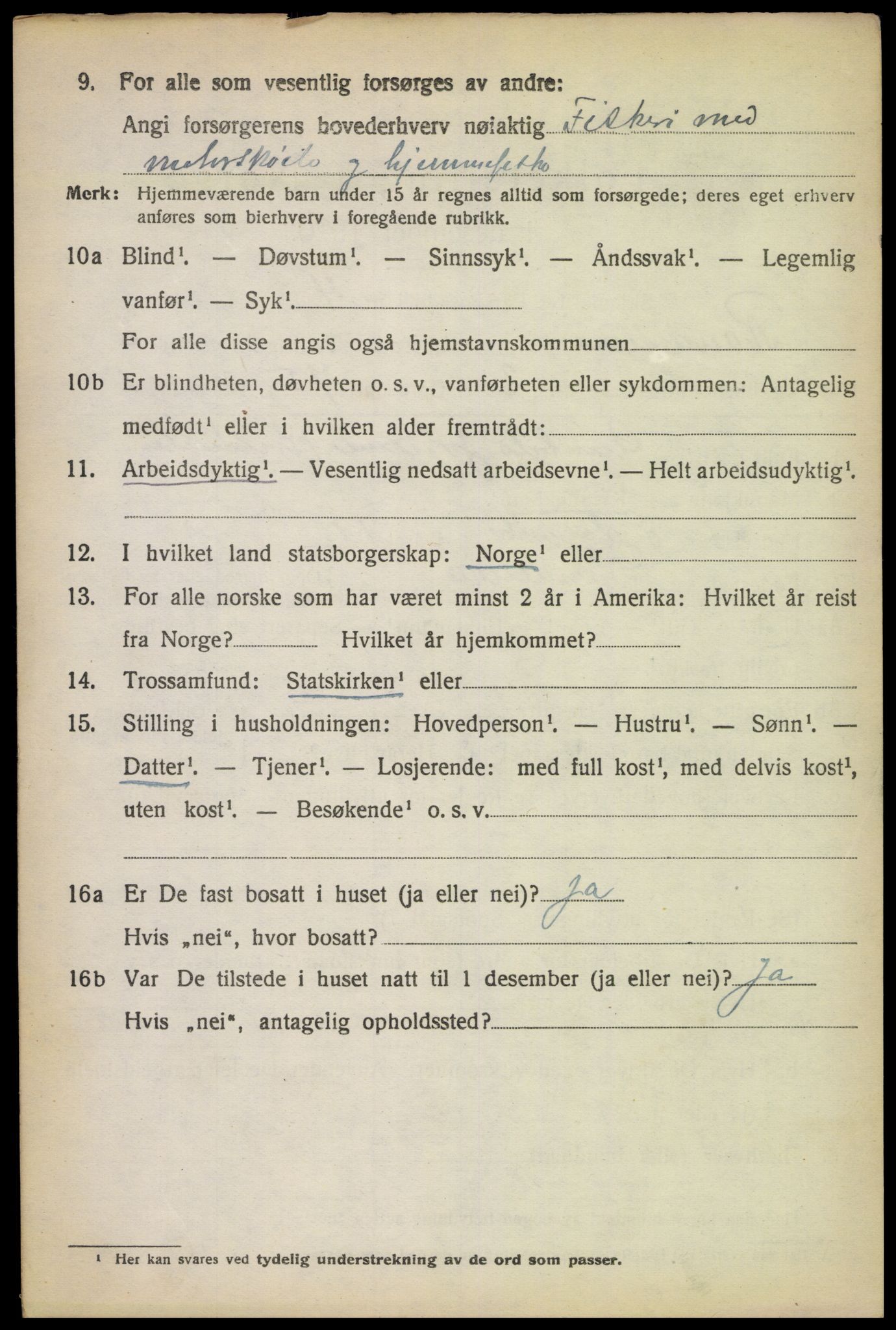 SAK, 1920 census for Randesund, 1920, p. 1101