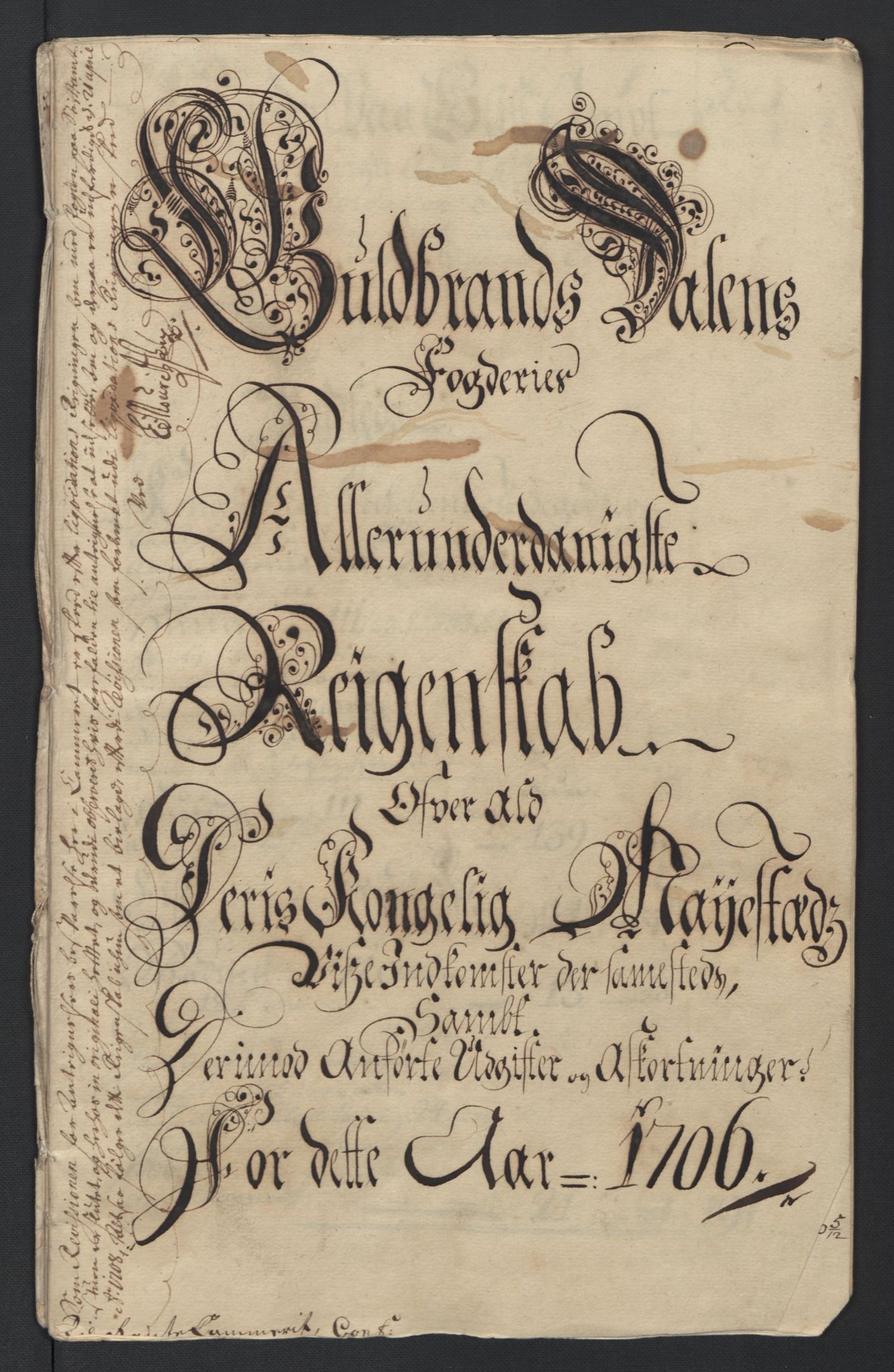 Rentekammeret inntil 1814, Reviderte regnskaper, Fogderegnskap, RA/EA-4092/R17/L1178: Fogderegnskap Gudbrandsdal, 1705-1707, p. 143