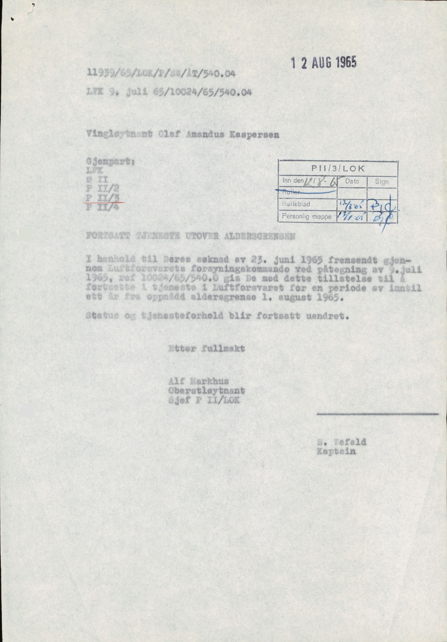 Forsvaret, Forsvarets overkommando/Luftforsvarsstaben, AV/RA-RAFA-4079/P/Pa/L0013: Personellmapper, 1905, p. 311