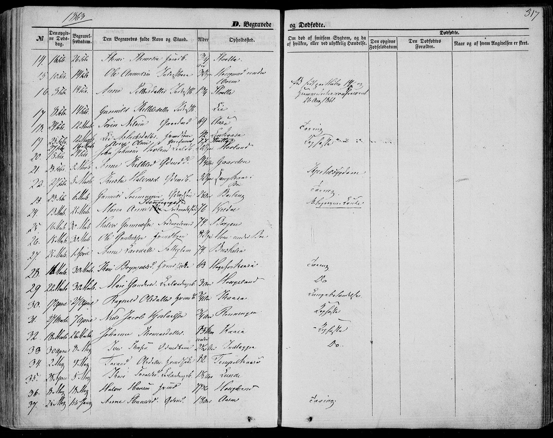 Bø kirkebøker, SAKO/A-257/F/Fa/L0009: Parish register (official) no. 9, 1862-1879, p. 317