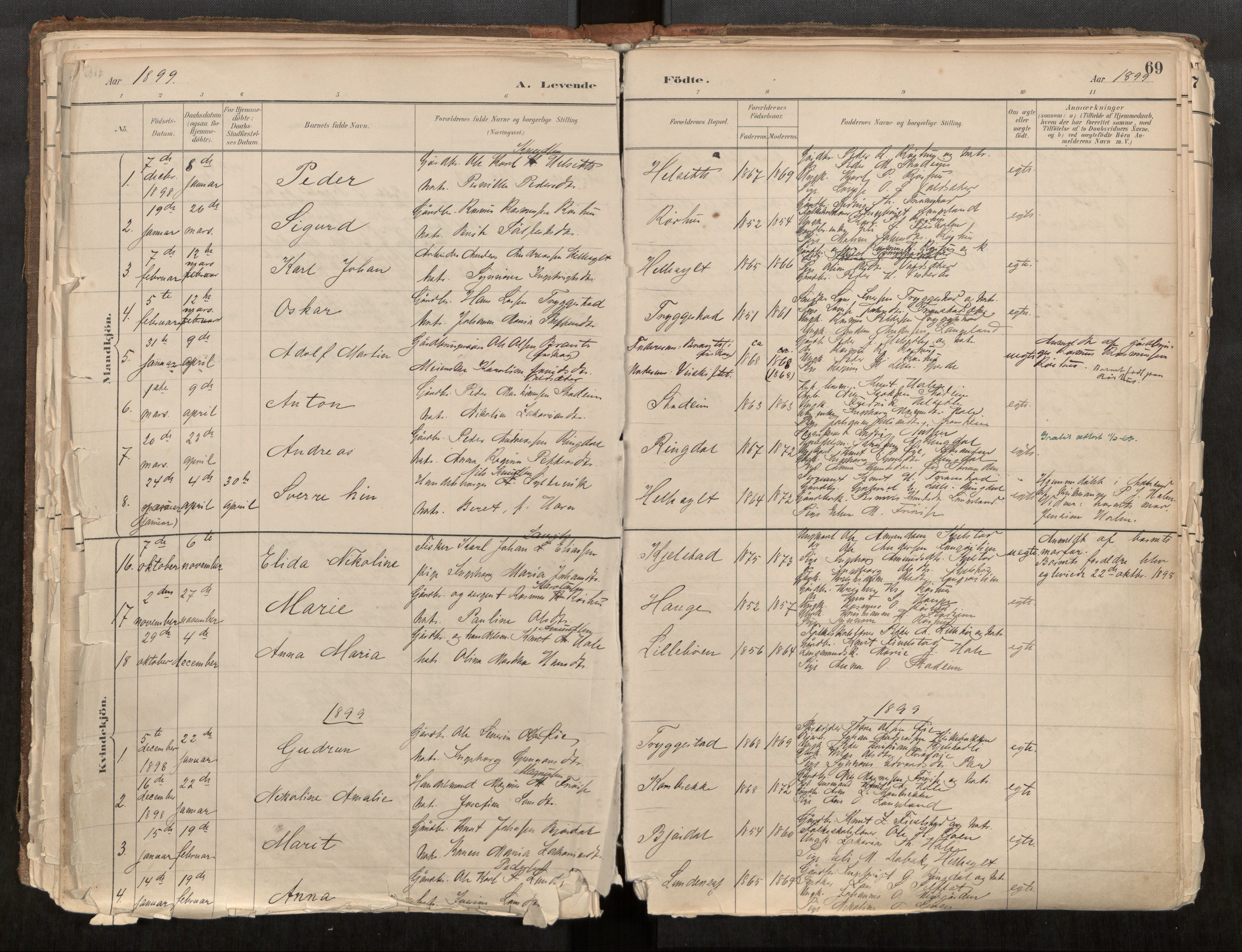 Sunnylven sokneprestkontor, SAT/A-1007: Parish register (official) no. 517A08, 1882-1939, p. 69