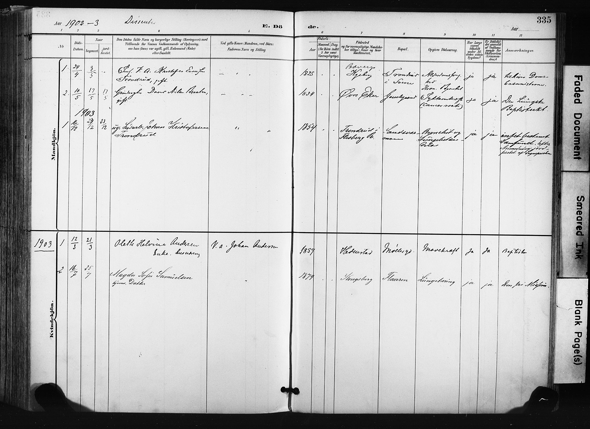 Kongsberg kirkebøker, SAKO/A-22/F/Fb/L0003: Parish register (official) no. II 3, 1896-1905, p. 335