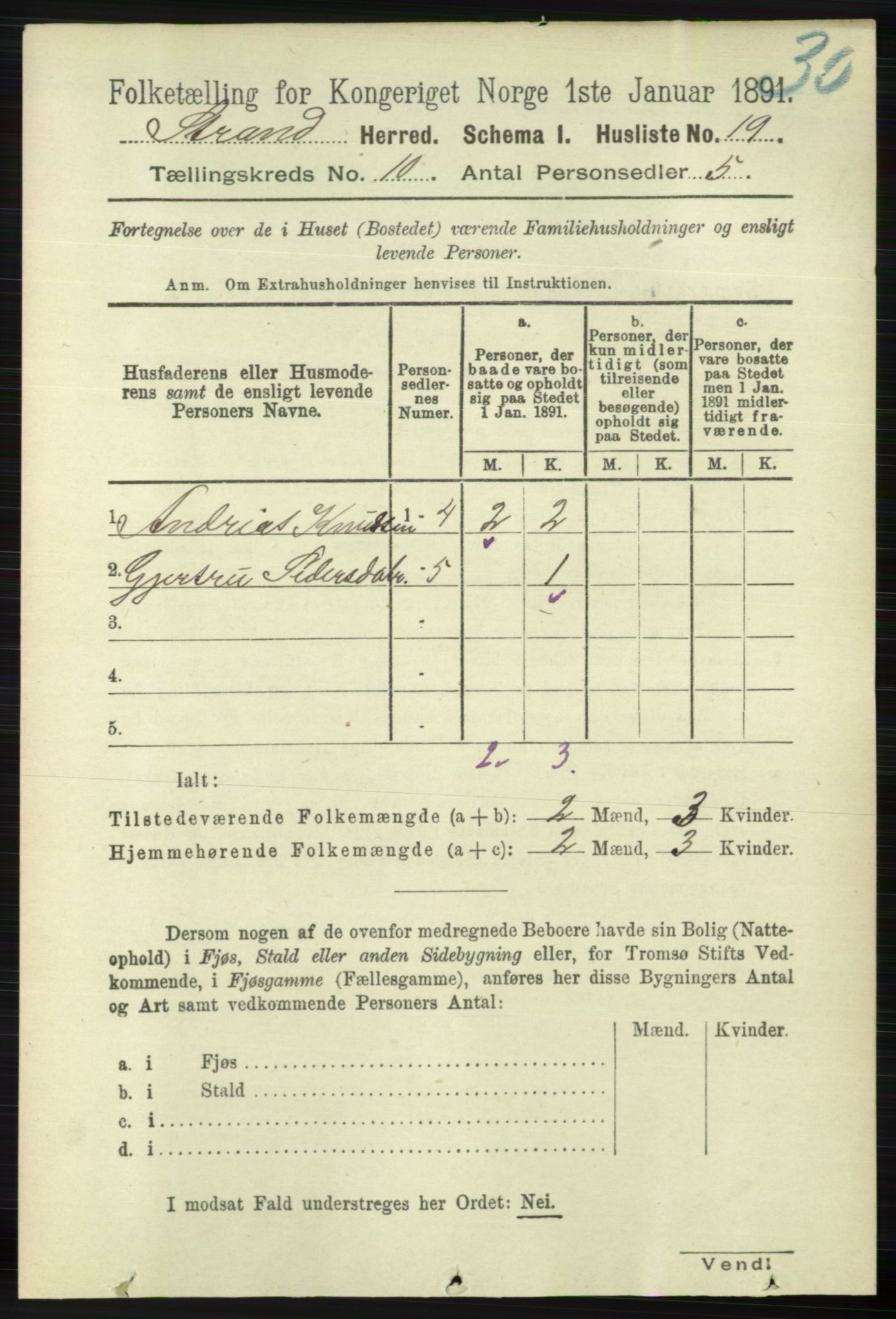 RA, 1891 census for 1130 Strand, 1891, p. 2723