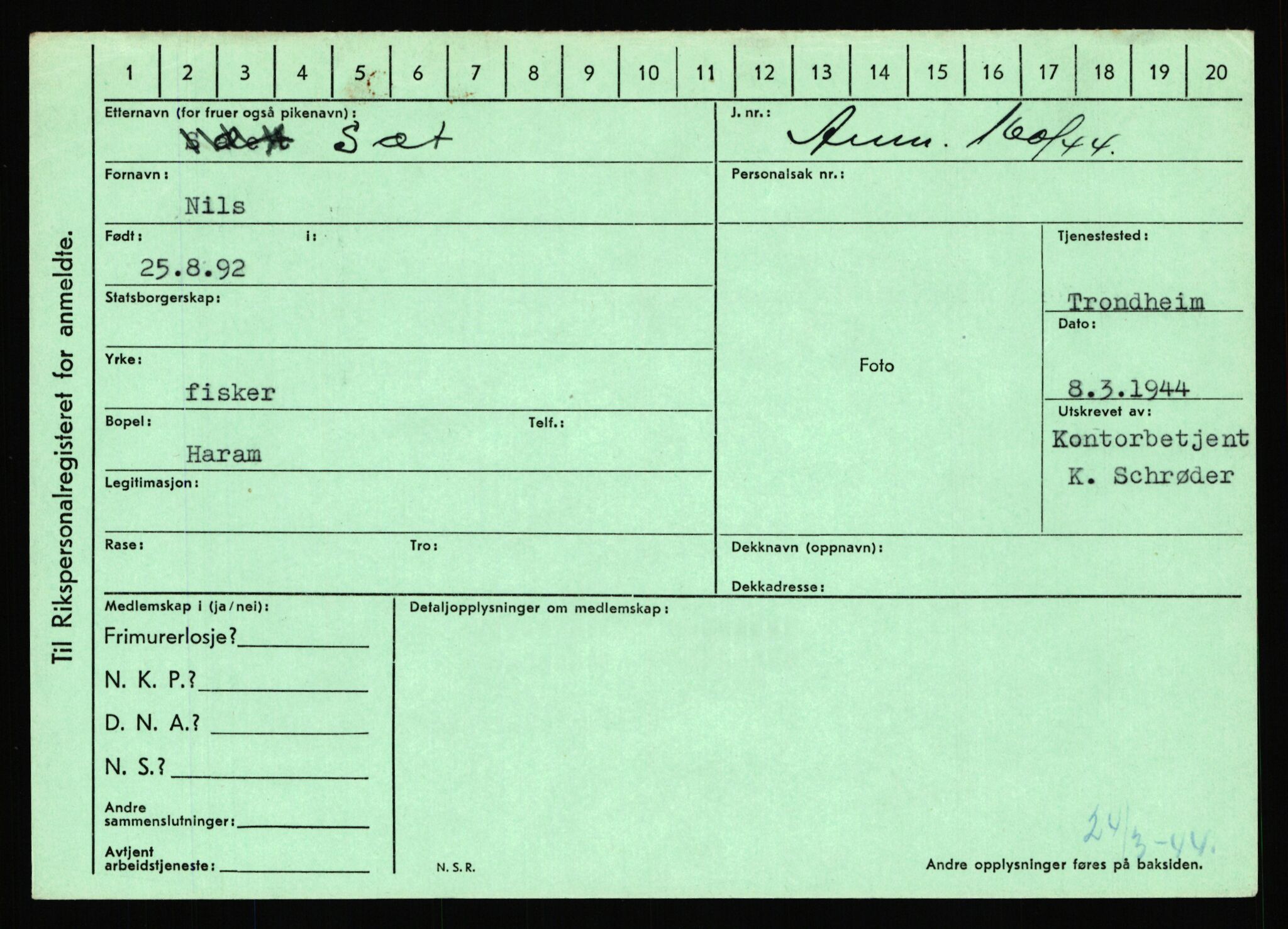 Statspolitiet - Hovedkontoret / Osloavdelingen, AV/RA-S-1329/C/Ca/L0015: Svea - Tøsse, 1943-1945, p. 968