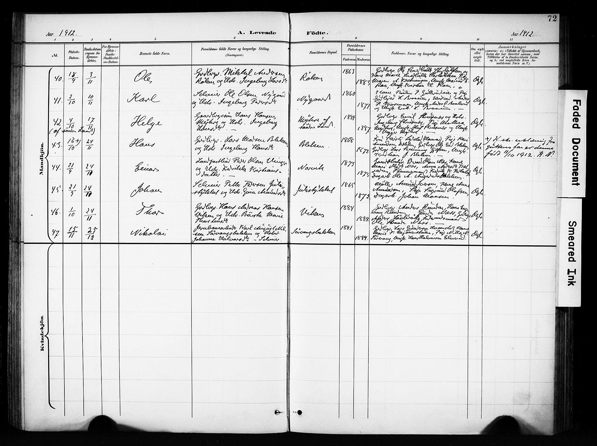 Brandbu prestekontor, AV/SAH-PREST-114/H/Ha/Haa/L0001: Parish register (official) no. 1, 1900-1912, p. 72