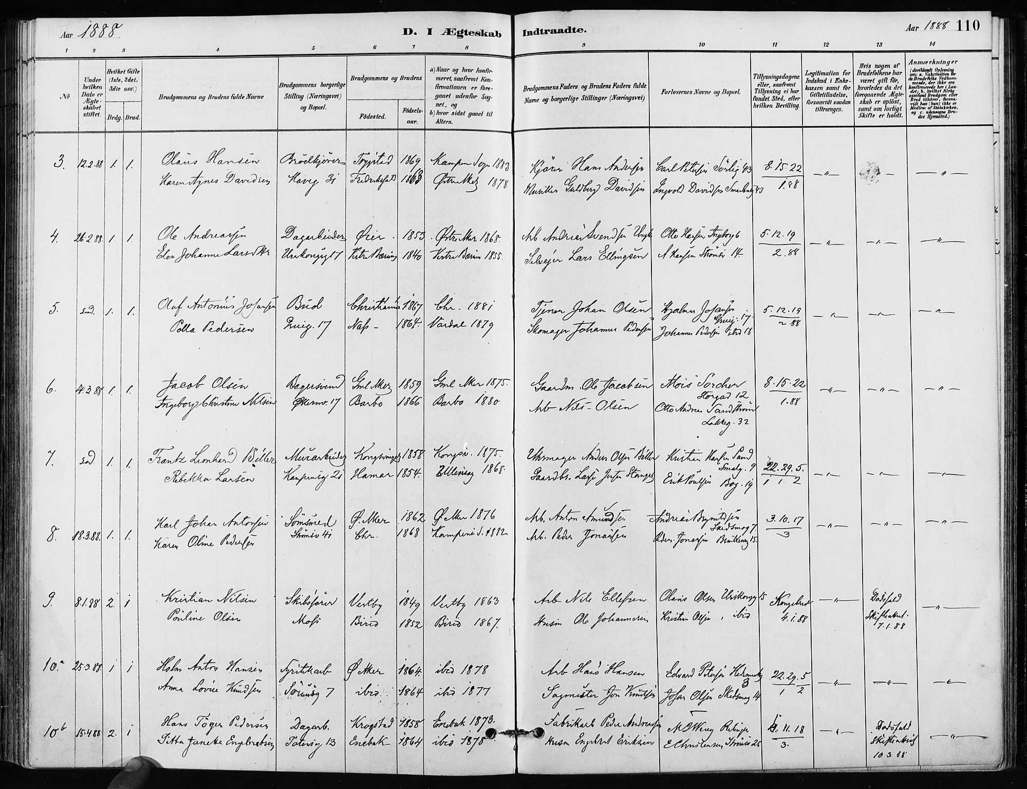 Kampen prestekontor Kirkebøker, SAO/A-10853/F/Fa/L0002: Parish register (official) no. I 2, 1880-1888, p. 110