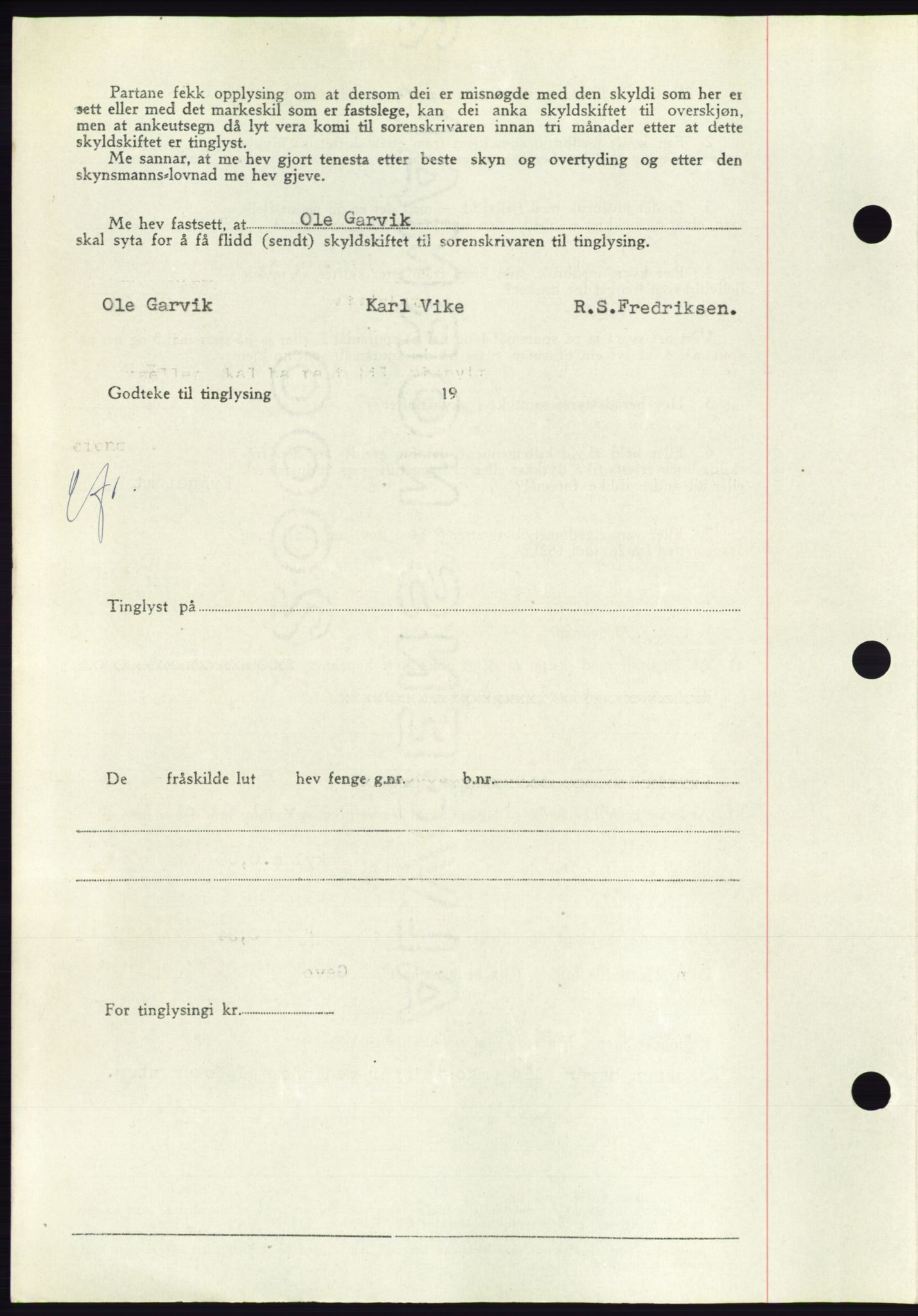 Søre Sunnmøre sorenskriveri, AV/SAT-A-4122/1/2/2C/L0082: Mortgage book no. 8A, 1948-1948, Diary no: : 1095/1948