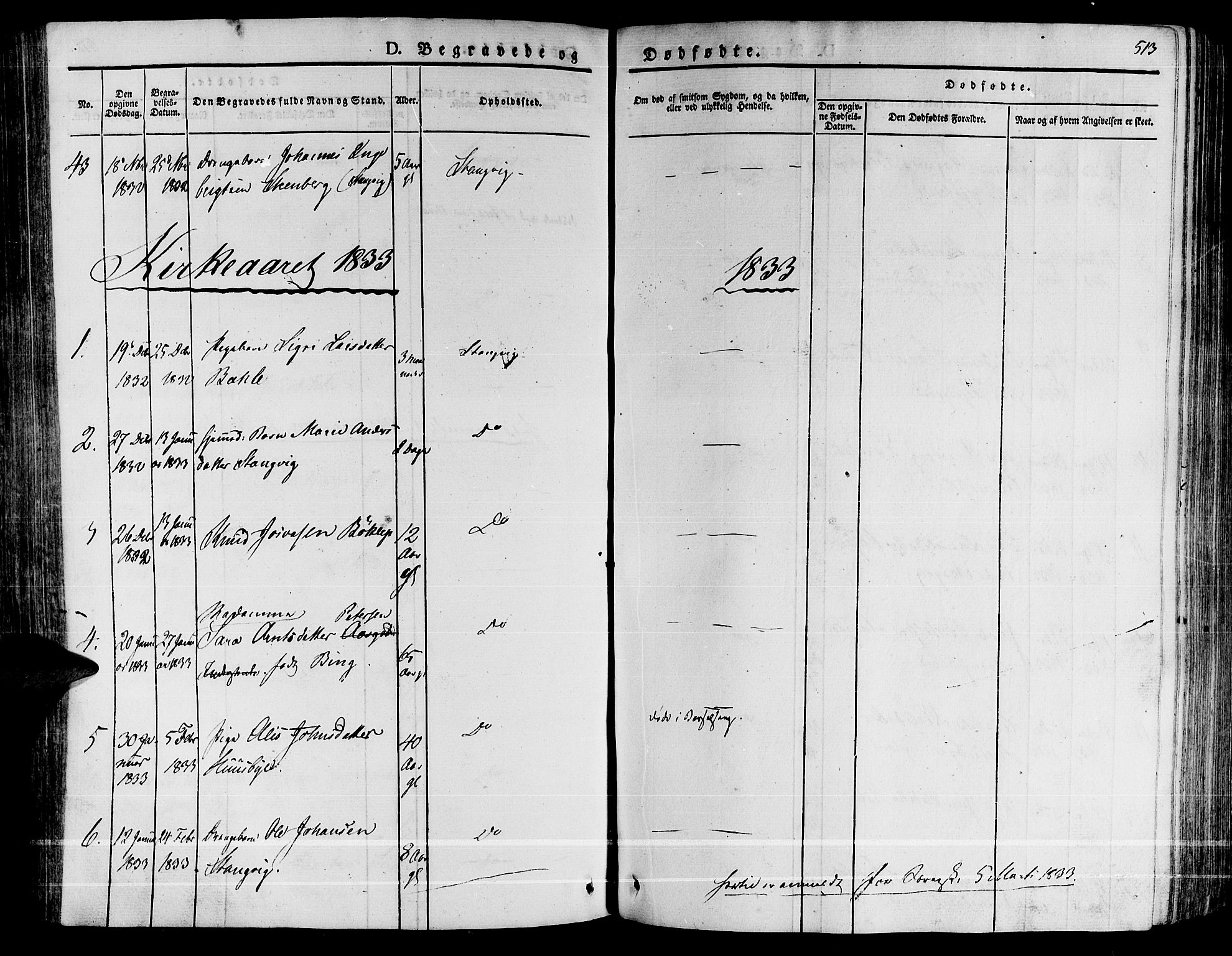 Ministerialprotokoller, klokkerbøker og fødselsregistre - Møre og Romsdal, SAT/A-1454/592/L1024: Parish register (official) no. 592A03 /1, 1831-1849, p. 513