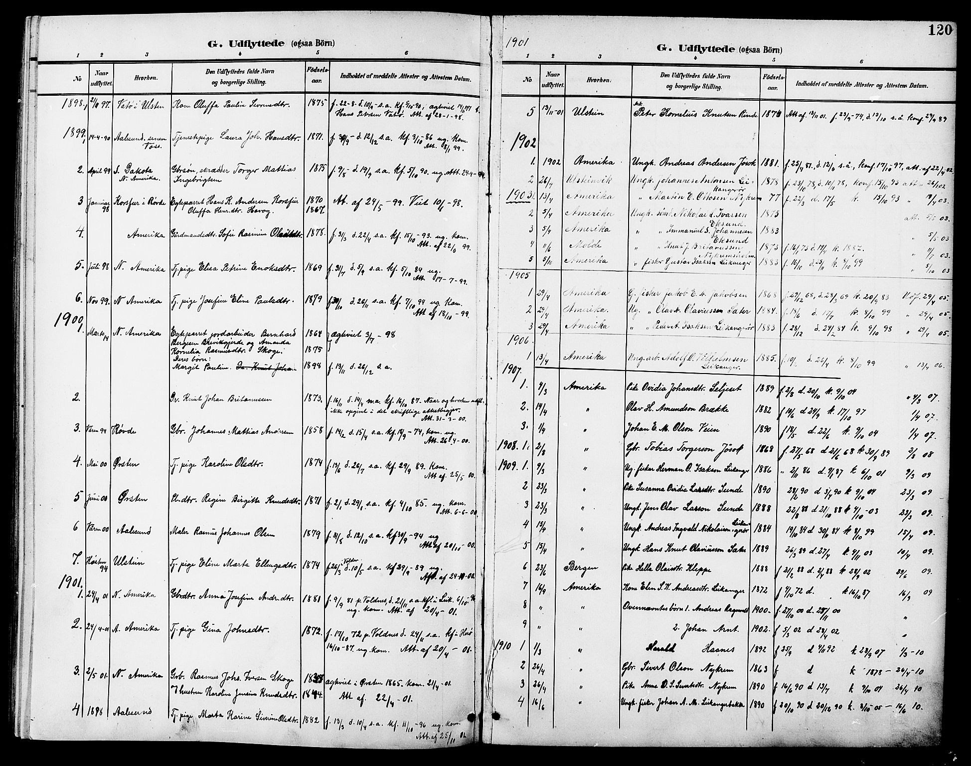 Ministerialprotokoller, klokkerbøker og fødselsregistre - Møre og Romsdal, AV/SAT-A-1454/508/L0098: Parish register (copy) no. 508C02, 1898-1916, p. 120