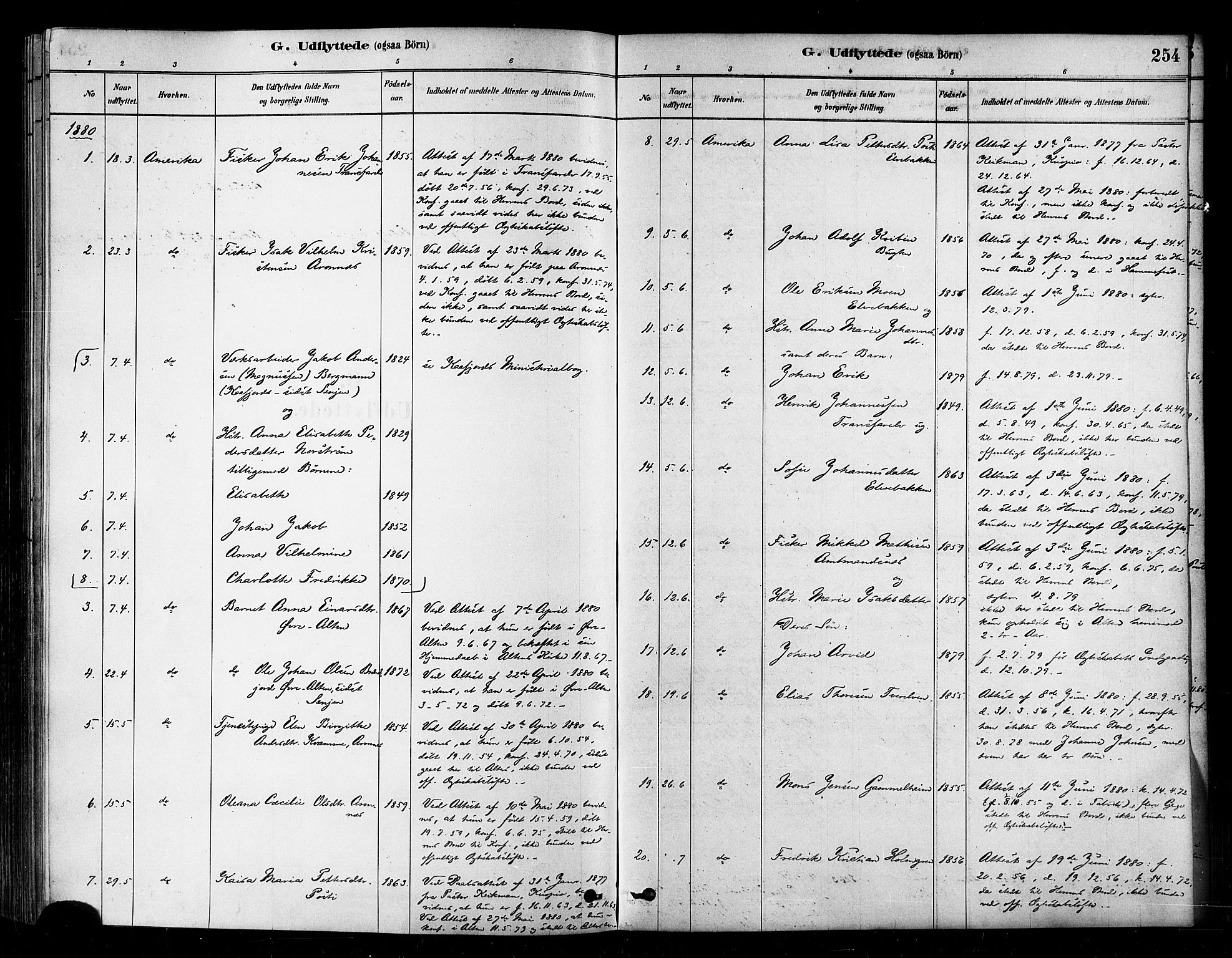 Alta sokneprestkontor, SATØ/S-1338/H/Ha/L0002.kirke: Parish register (official) no. 2, 1879-1892, p. 254