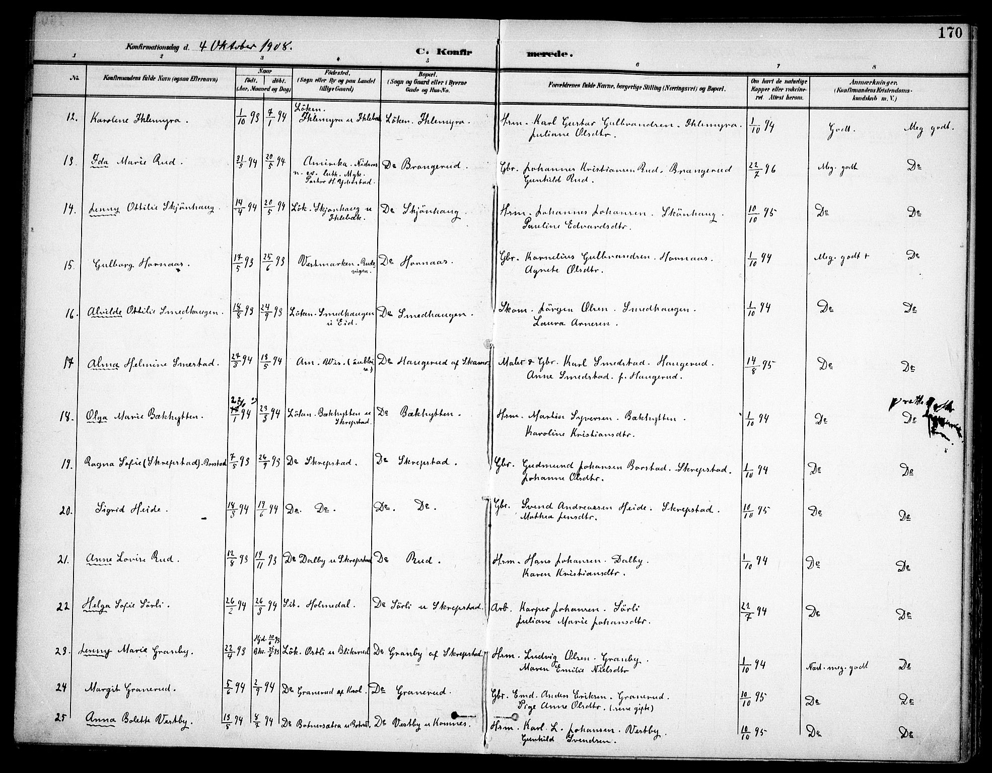 Høland prestekontor Kirkebøker, AV/SAO-A-10346a/F/Fa/L0015: Parish register (official) no. I 15, 1897-1912, p. 170