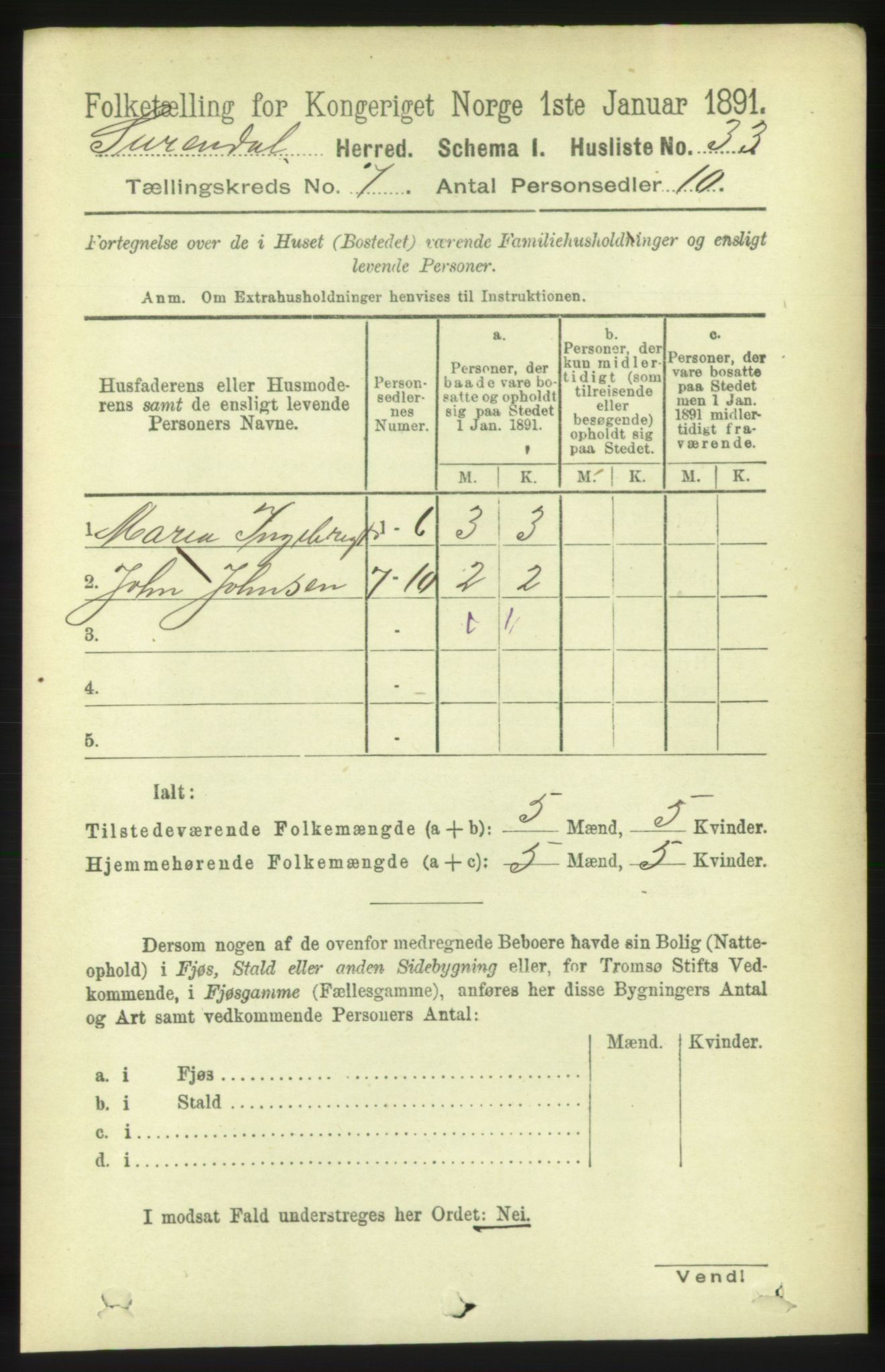 RA, 1891 census for 1566 Surnadal, 1891, p. 1841