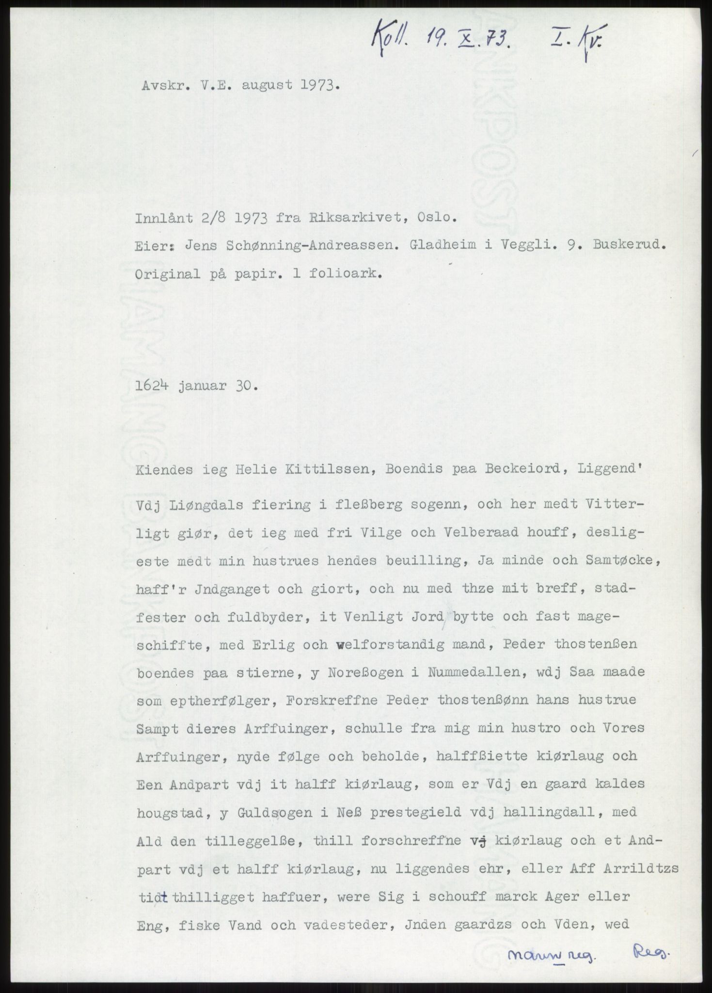 Samlinger til kildeutgivelse, Diplomavskriftsamlingen, RA/EA-4053/H/Ha, p. 93