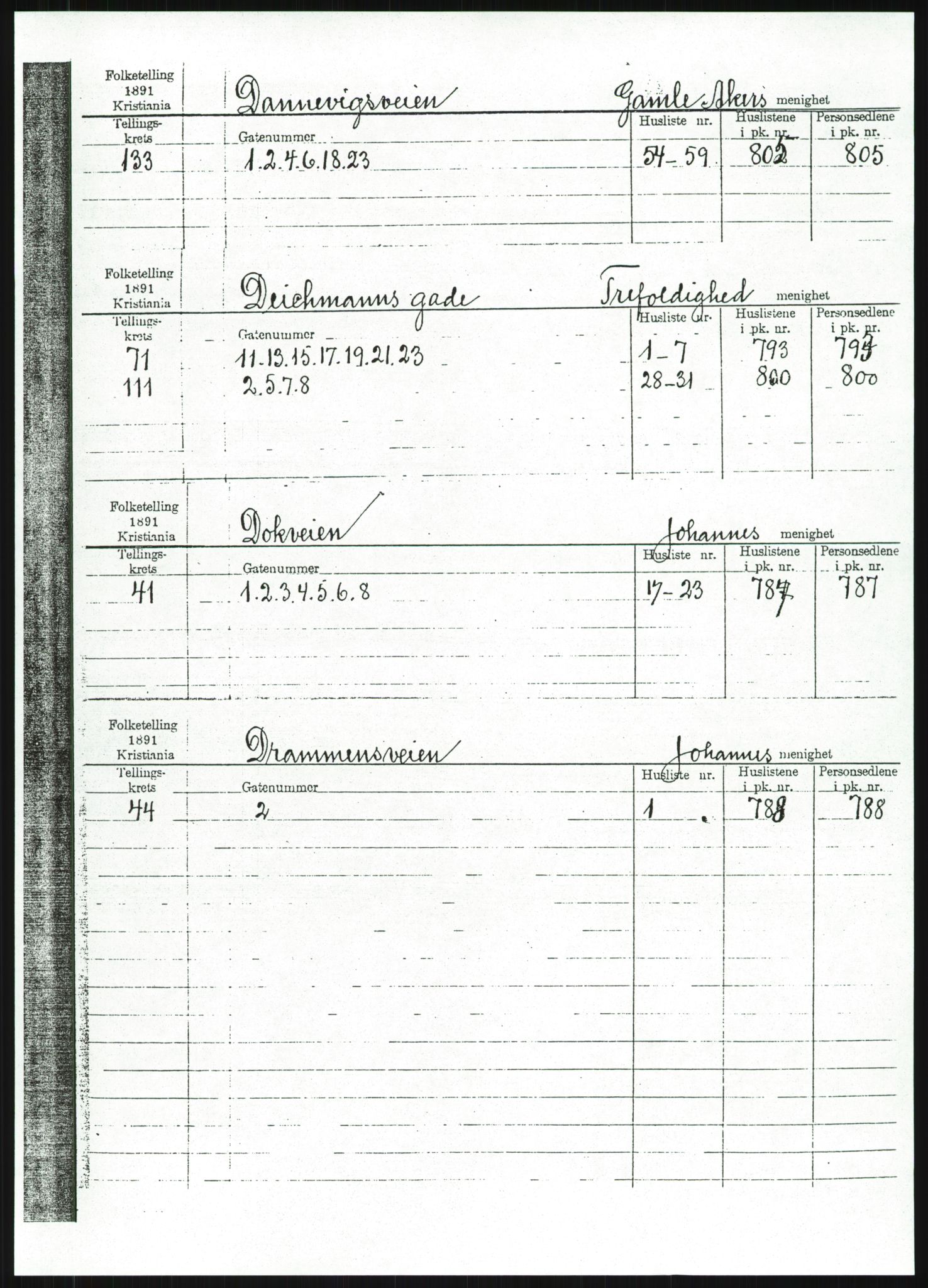 RA, 1891 census for 0301 Kristiania, 1891, p. 20