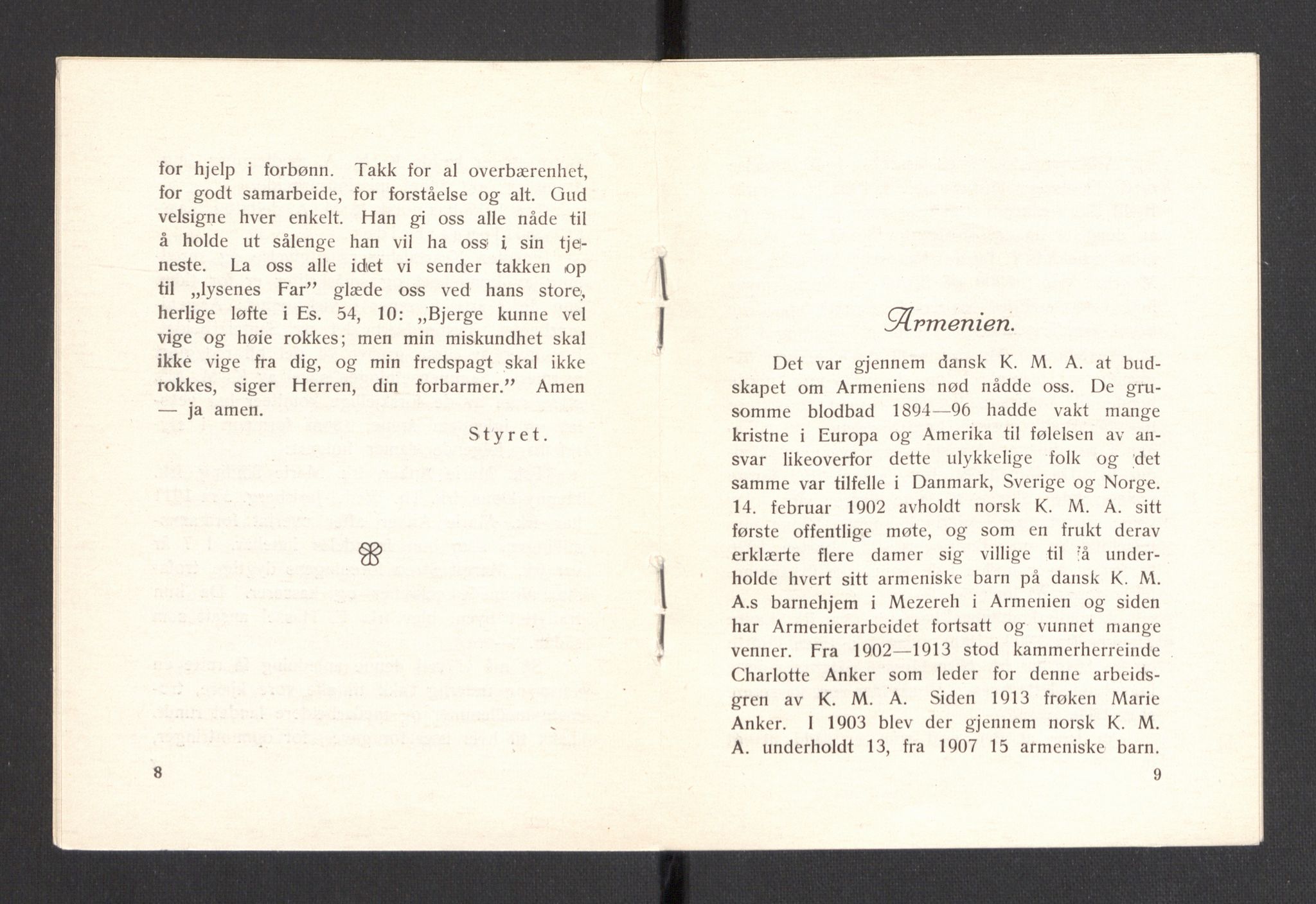 Kvinnelige Misjonsarbeidere, AV/RA-PA-0699/F/Fa/L0001/0008: -- / Trykte beretninger. 10-, 20, 25, og 30-årsjubileum, 1902-1932