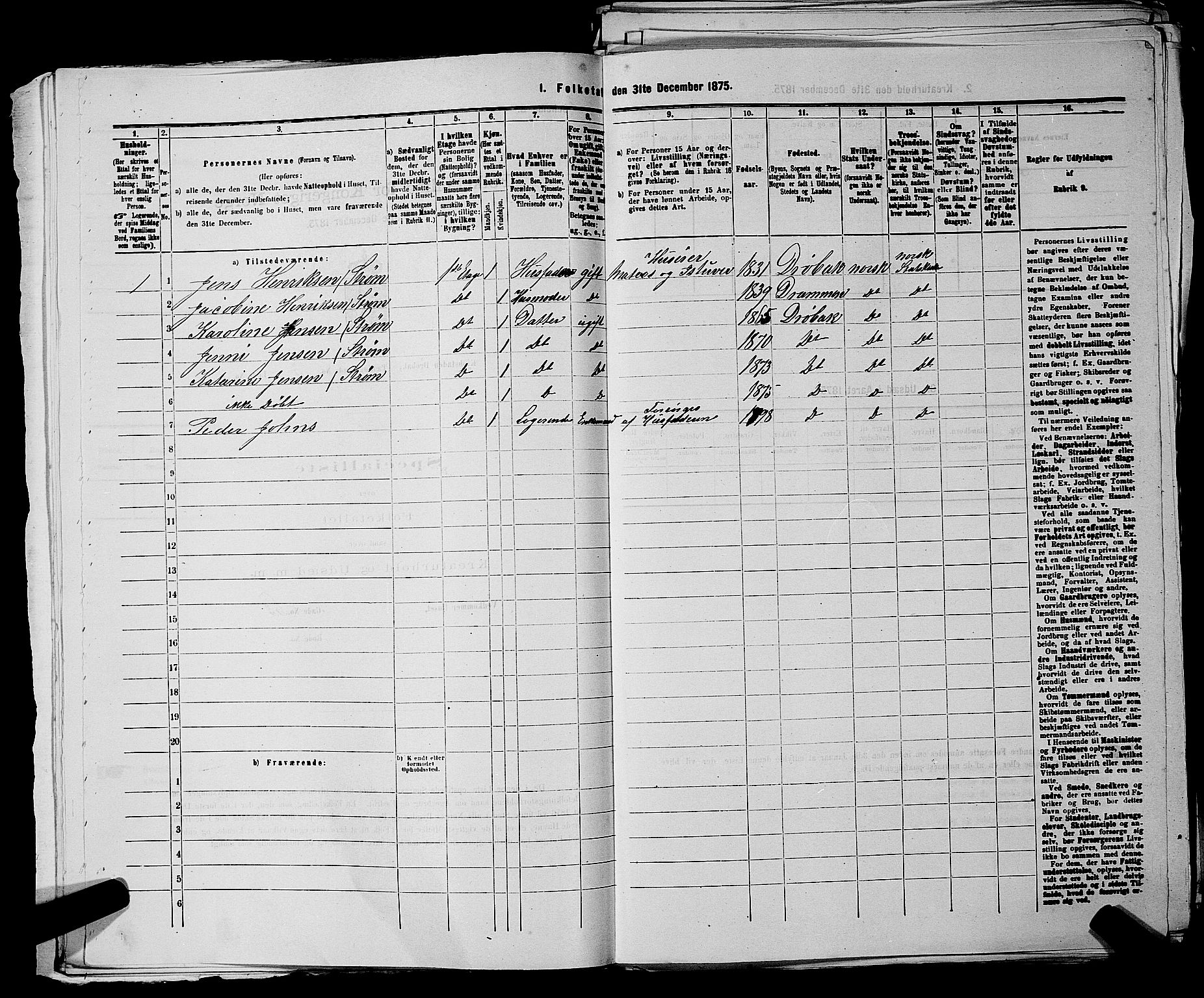 RA, 1875 census for 0203B Drøbak/Drøbak, 1875, p. 224