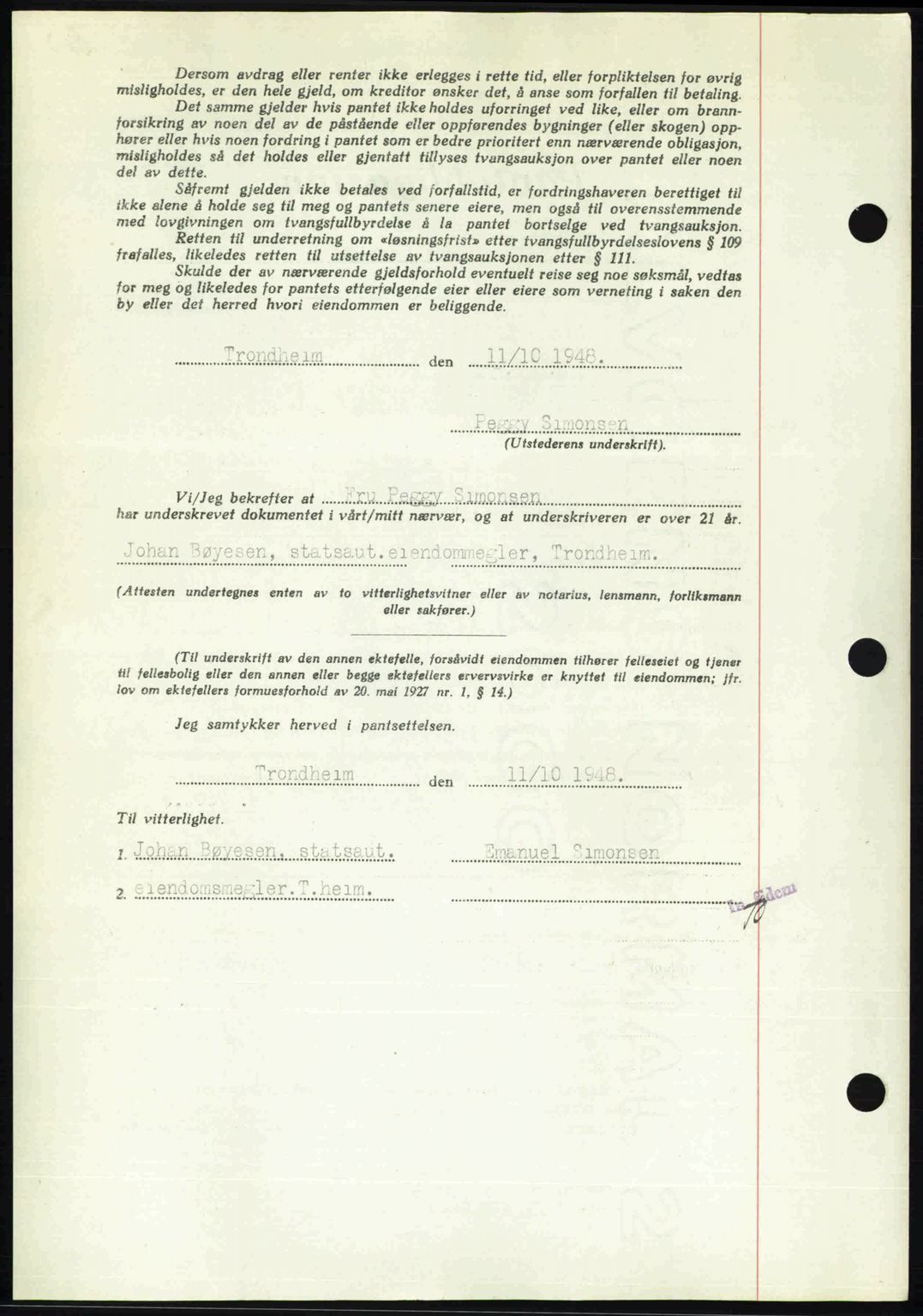 Kristiansund byfogd, AV/SAT-A-4587/A/27: Mortgage book no. 44, 1947-1948, Diary no: : 1621/1948