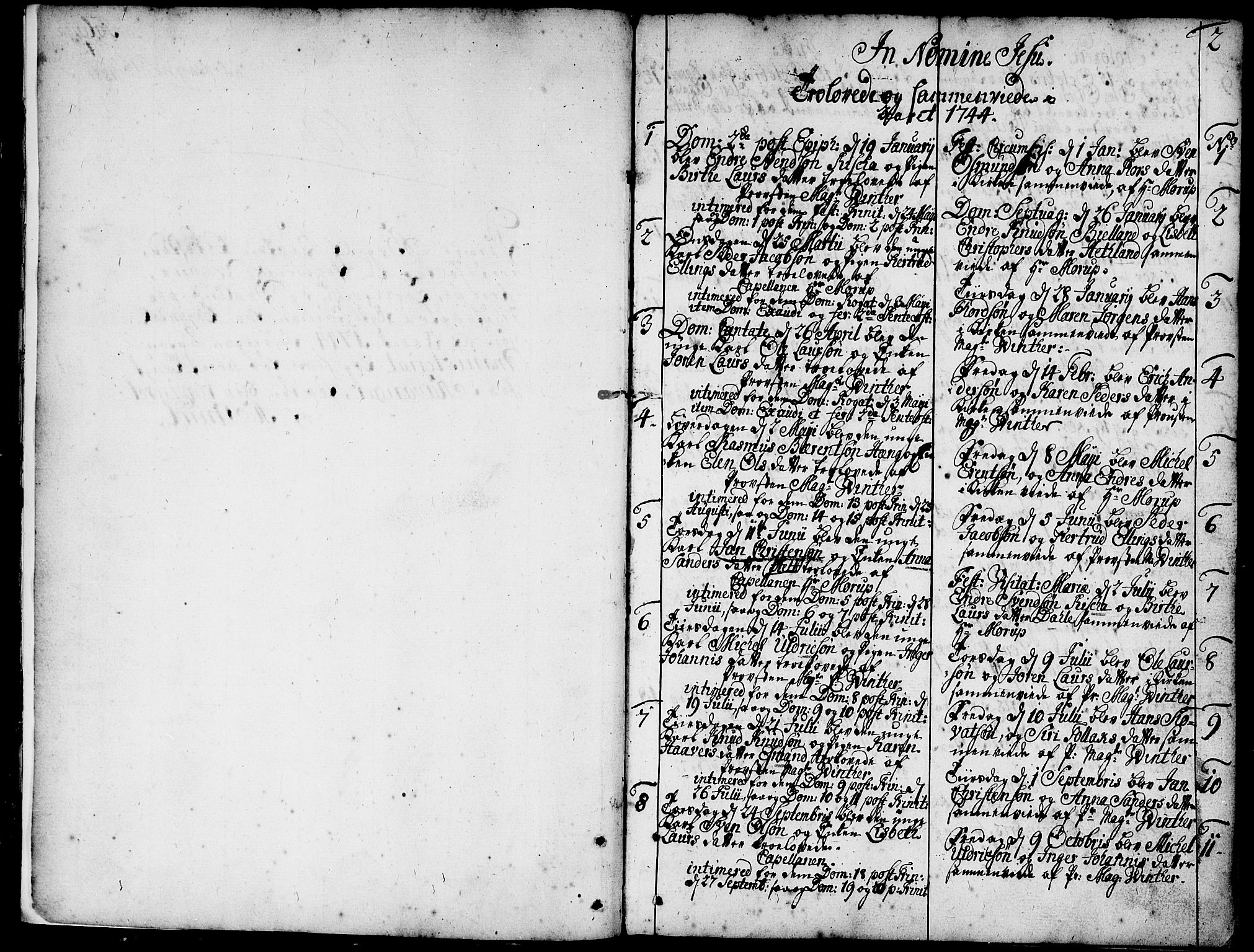 Domkirken sokneprestkontor, SAST/A-101812/001/30/30BA/L0004: Parish register (official) no. A 4, 1744-1782, p. 2