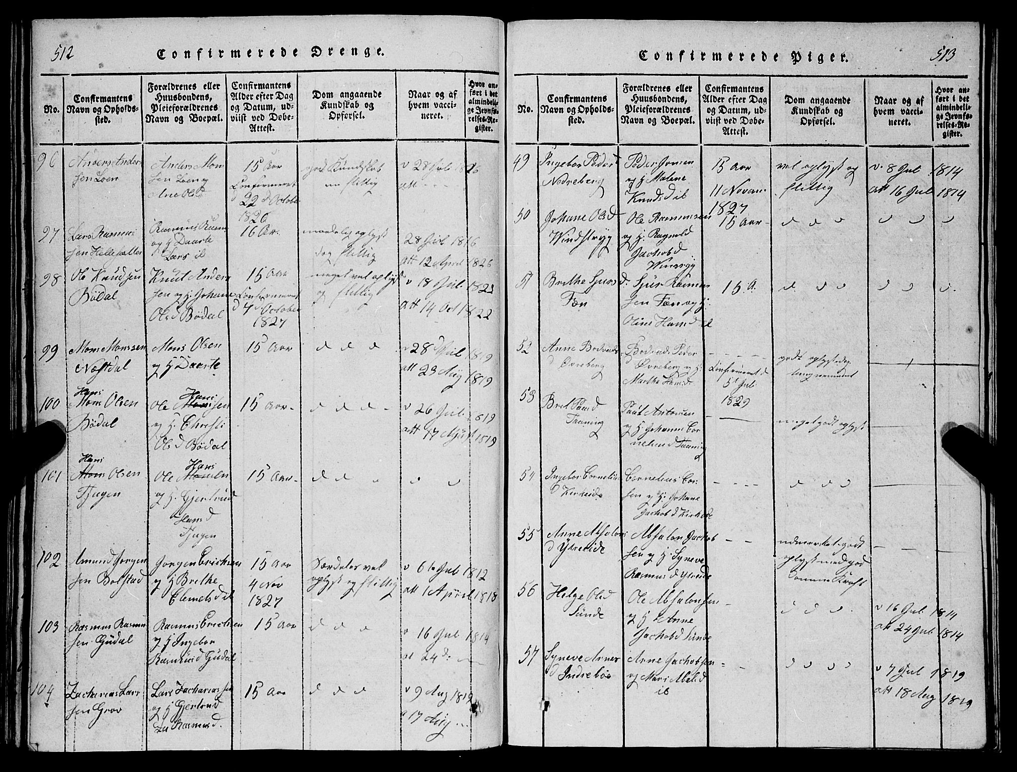 Stryn Sokneprestembete, SAB/A-82501: Parish register (copy) no. C 1, 1801-1845, p. 512-513