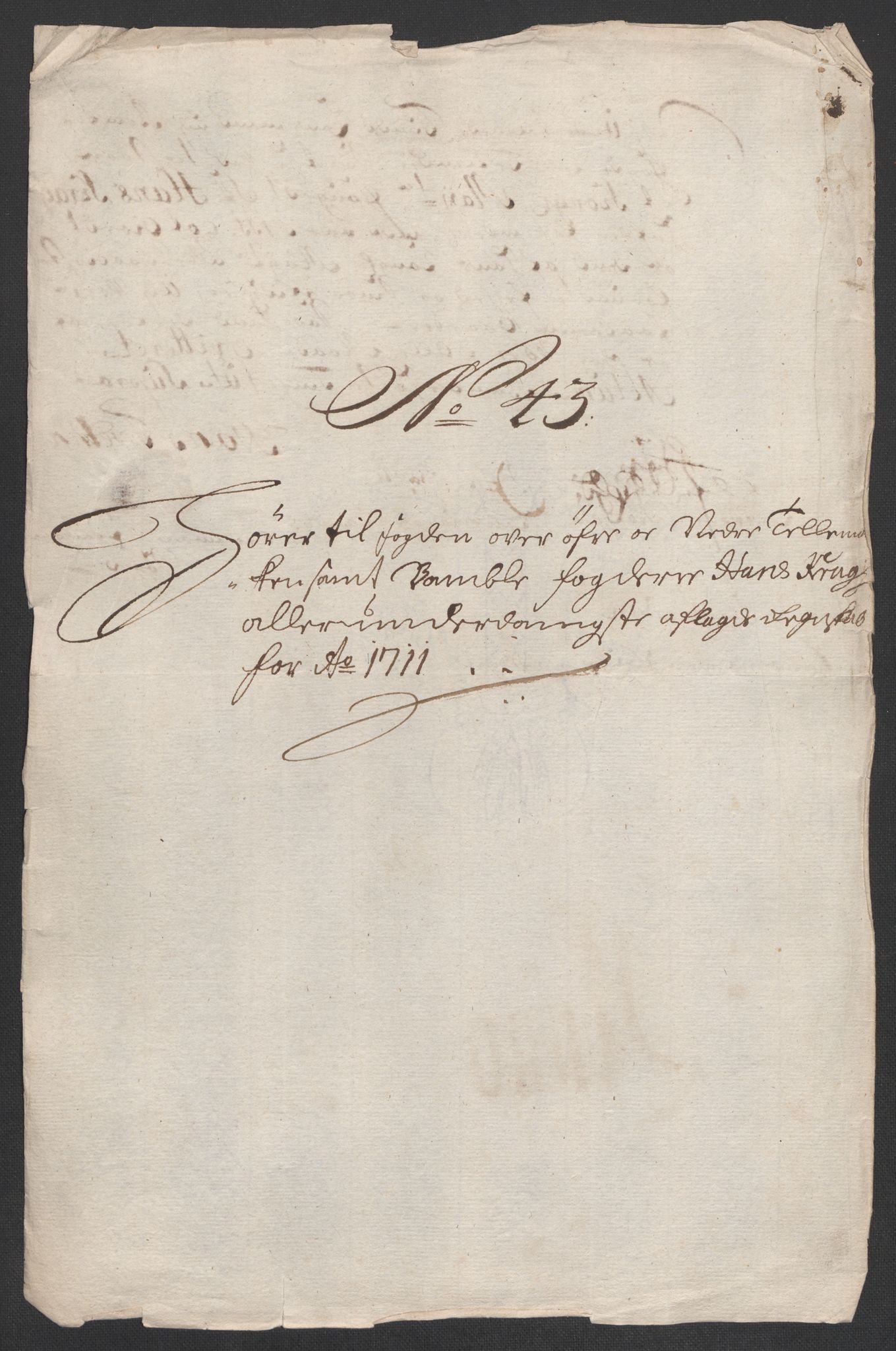 Rentekammeret inntil 1814, Reviderte regnskaper, Fogderegnskap, AV/RA-EA-4092/R36/L2120: Fogderegnskap Øvre og Nedre Telemark og Bamble, 1711, p. 342