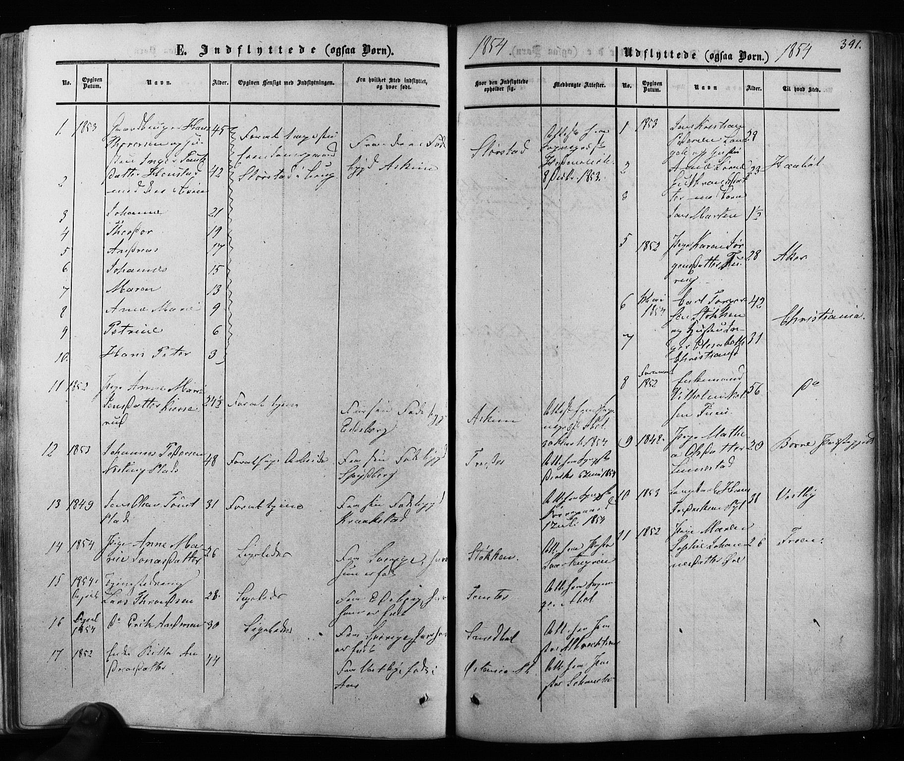 Ås prestekontor Kirkebøker, SAO/A-10894/F/Fa/L0007: Parish register (official) no. I 7, 1854-1870, p. 391