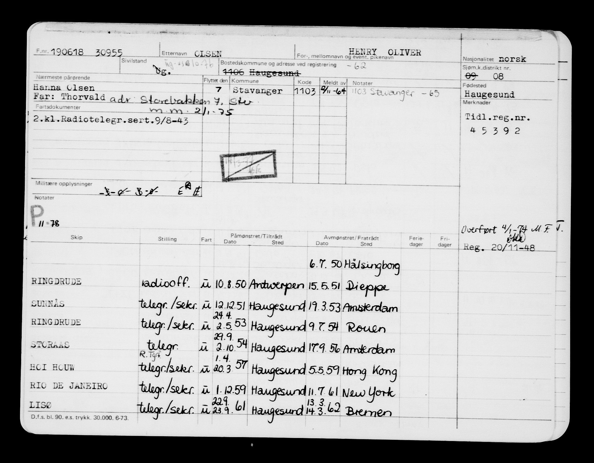 Direktoratet for sjømenn, AV/RA-S-3545/G/Gb/L0159: Hovedkort, 1918, p. 438