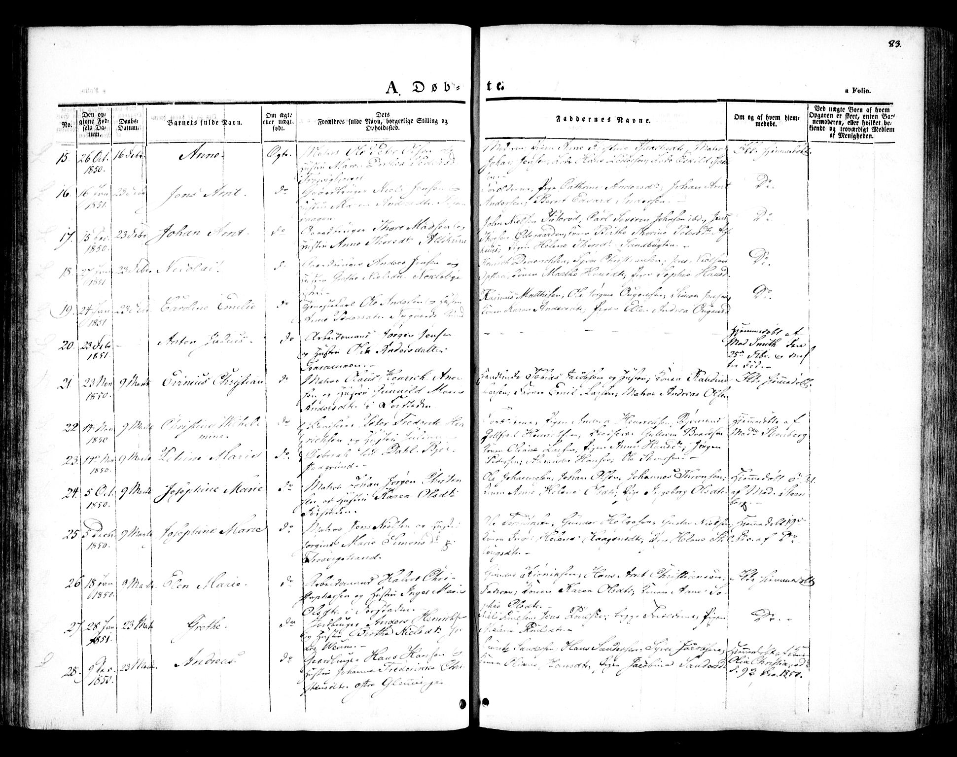 Glemmen prestekontor Kirkebøker, AV/SAO-A-10908/F/Fa/L0005: Parish register (official) no. 5, 1838-1852, p. 83