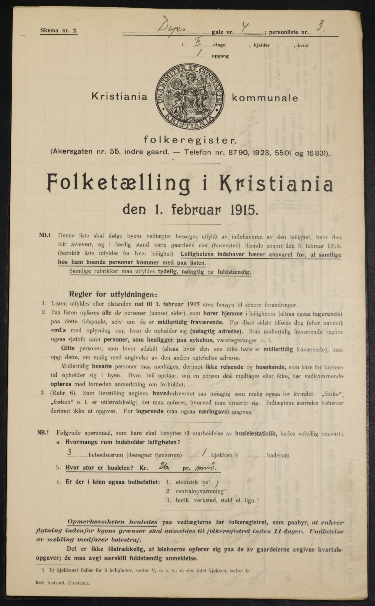 OBA, Municipal Census 1915 for Kristiania, 1915, p. 15866