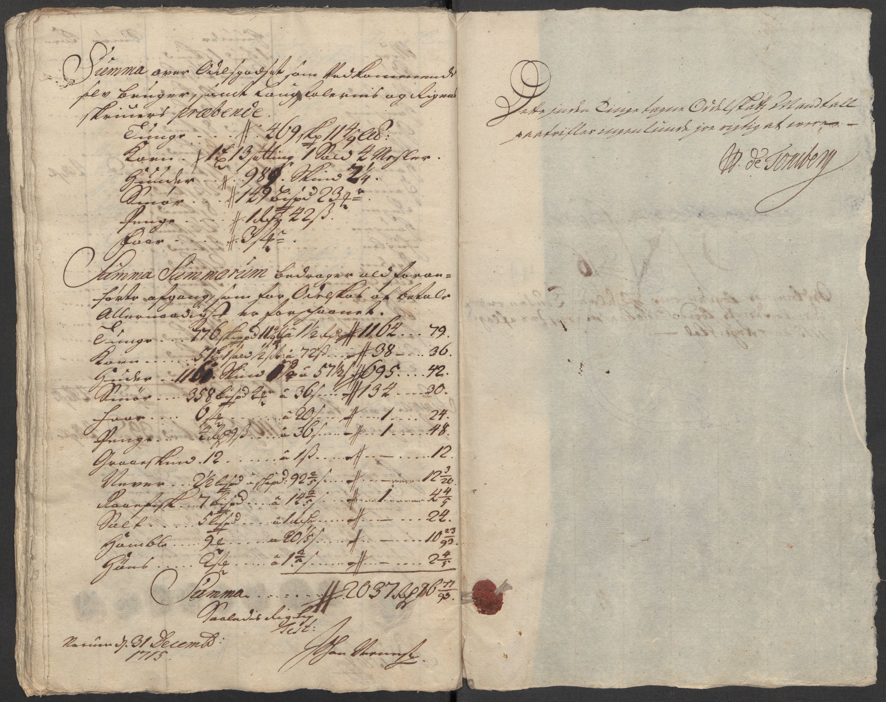 Rentekammeret inntil 1814, Reviderte regnskaper, Fogderegnskap, RA/EA-4092/R18/L1314: Fogderegnskap Hadeland, Toten og Valdres, 1715, p. 424