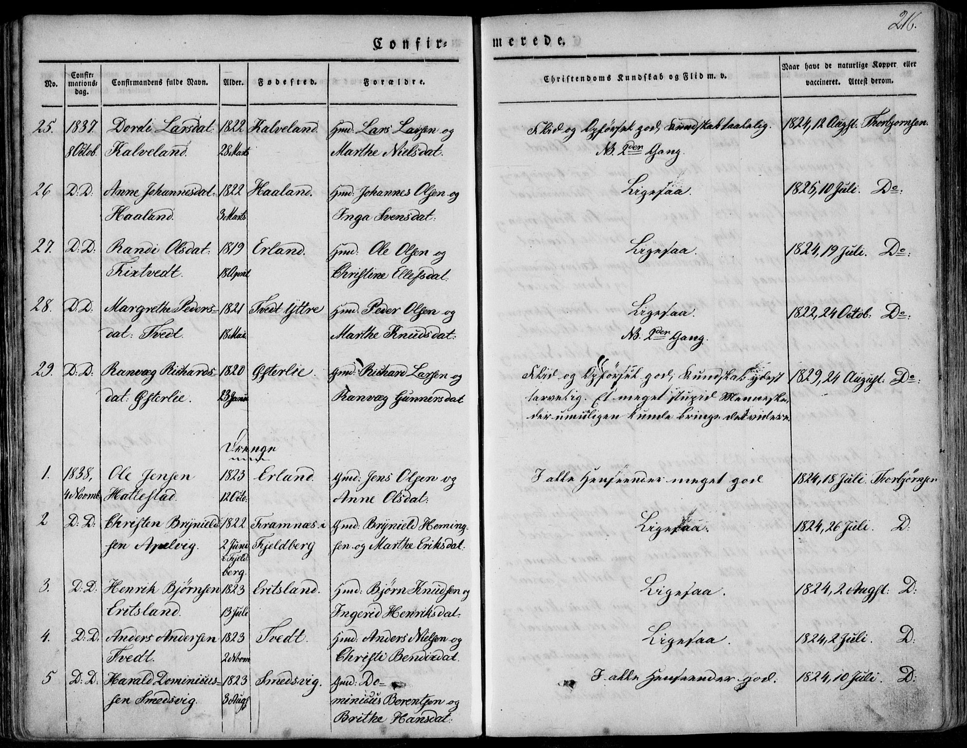 Skjold sokneprestkontor, AV/SAST-A-101847/H/Ha/Haa/L0006: Parish register (official) no. A 6.1, 1835-1858, p. 216