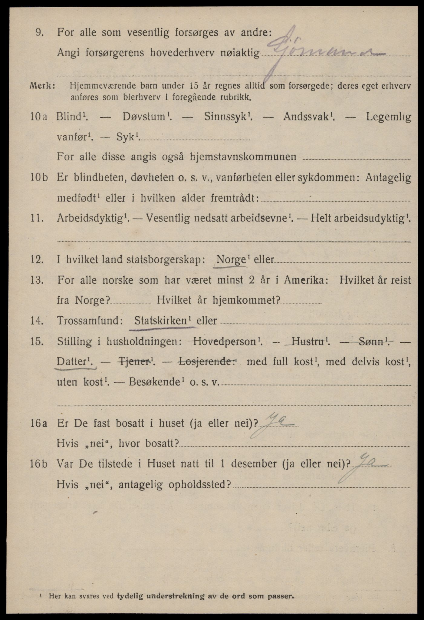 SAT, 1920 census for Kristiansund, 1920, p. 22076