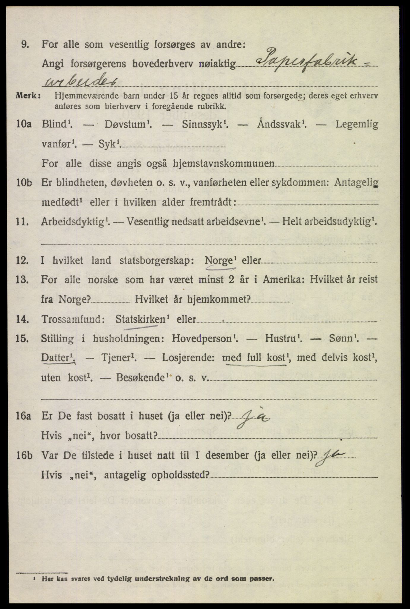 SAH, 1920 census for Jevnaker, 1920, p. 3336