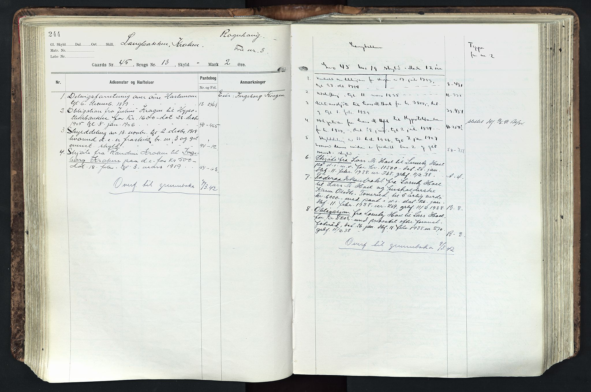 Solør tingrett, AV/SAH-TING-008/H/Ha/Hak/L0003: Mortgage register no. III, 1900-1935, p. 244