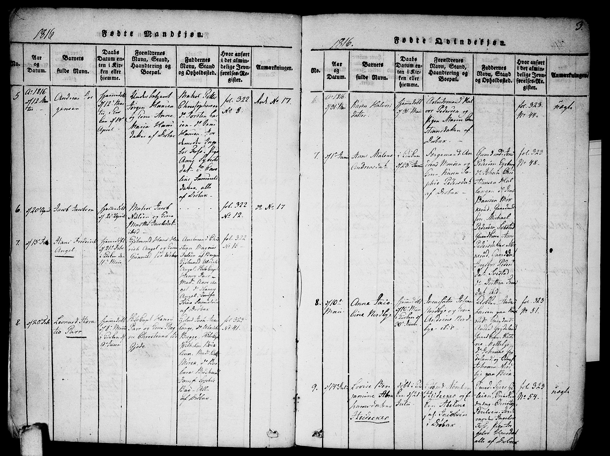 Drøbak prestekontor Kirkebøker, AV/SAO-A-10142a/F/Fa/L0001: Parish register (official) no. I 1, 1816-1842, p. 3